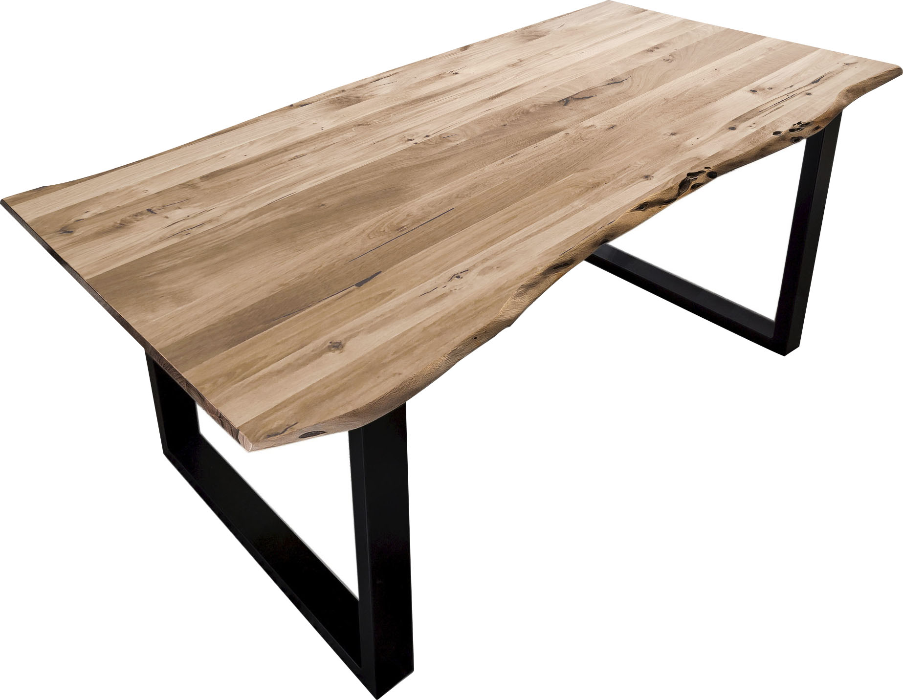 SIT Baumkantentisch "Dijon aus Massivholz mit Baumkante & trendigem Kufengestell" 56 mm starke Tischplatte mit Baumkante wie gewachsen