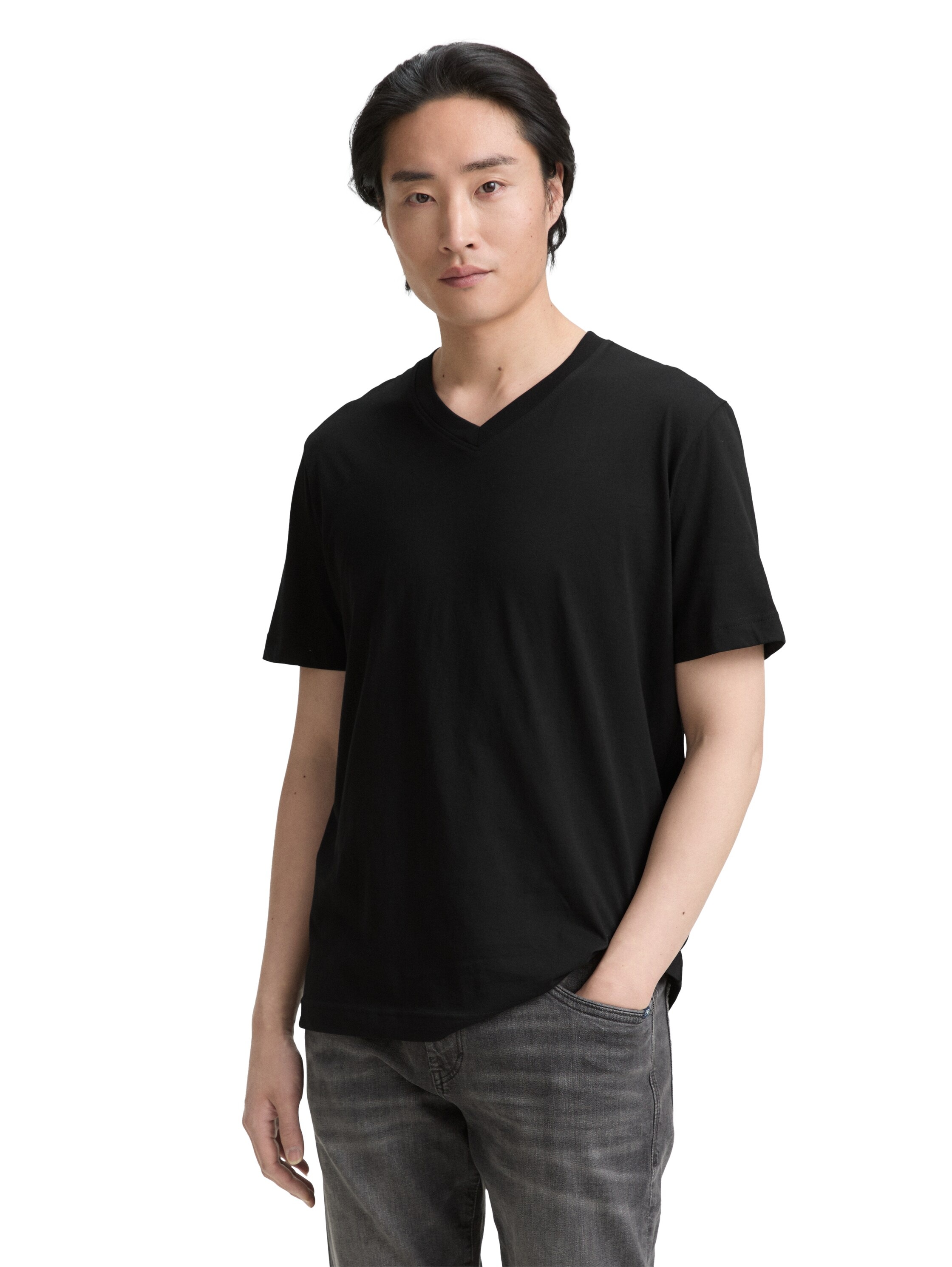 TOM TAILOR T-Shirt Packung, 2 Stk. mit V-Ausschnitt, Doppelpack günstig online kaufen