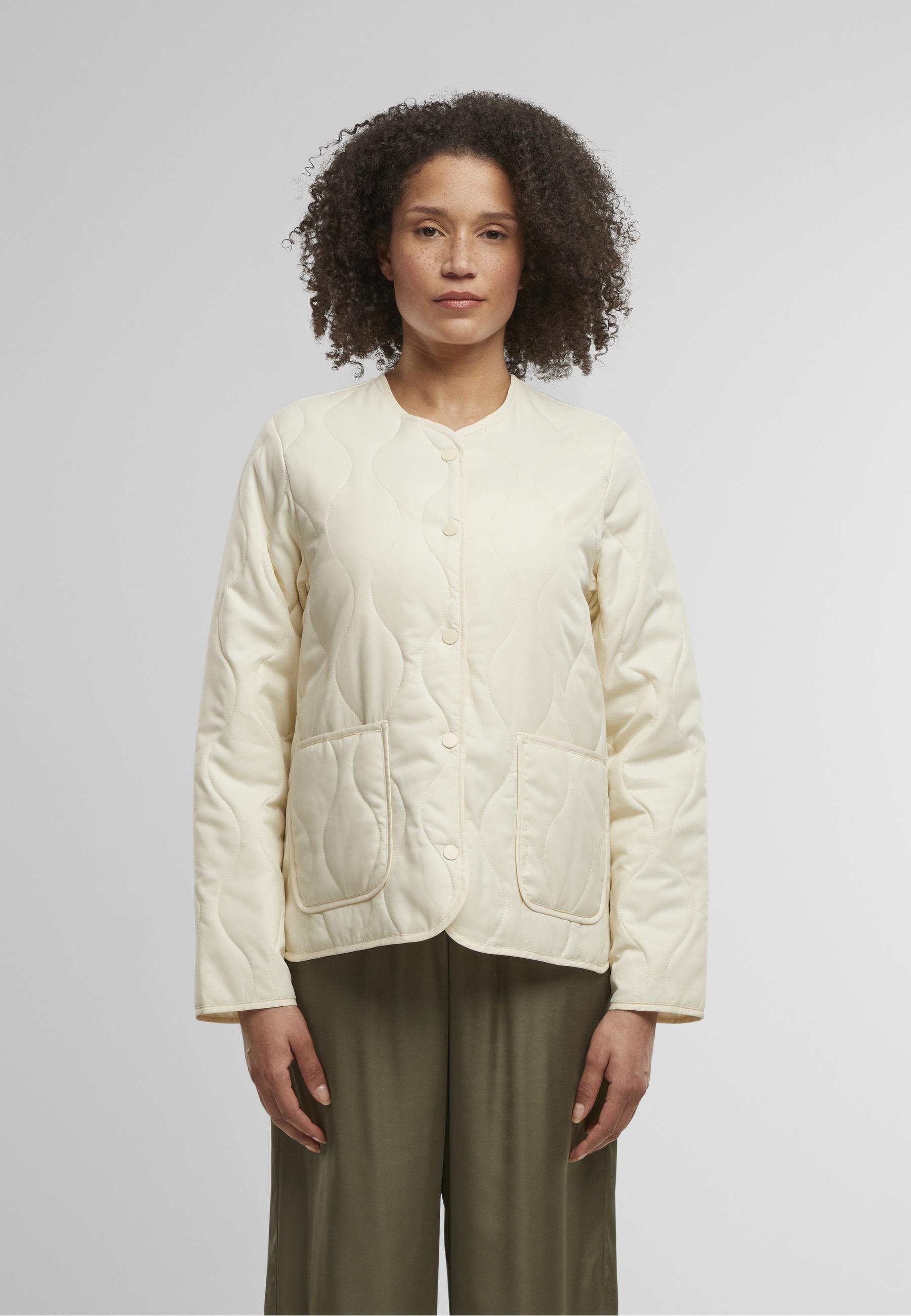 URBAN CLASSICS Allwetterjacke »Urban Classics Ladies Quilted Jacket« 1 Stk. tlg. ohne Kapuze