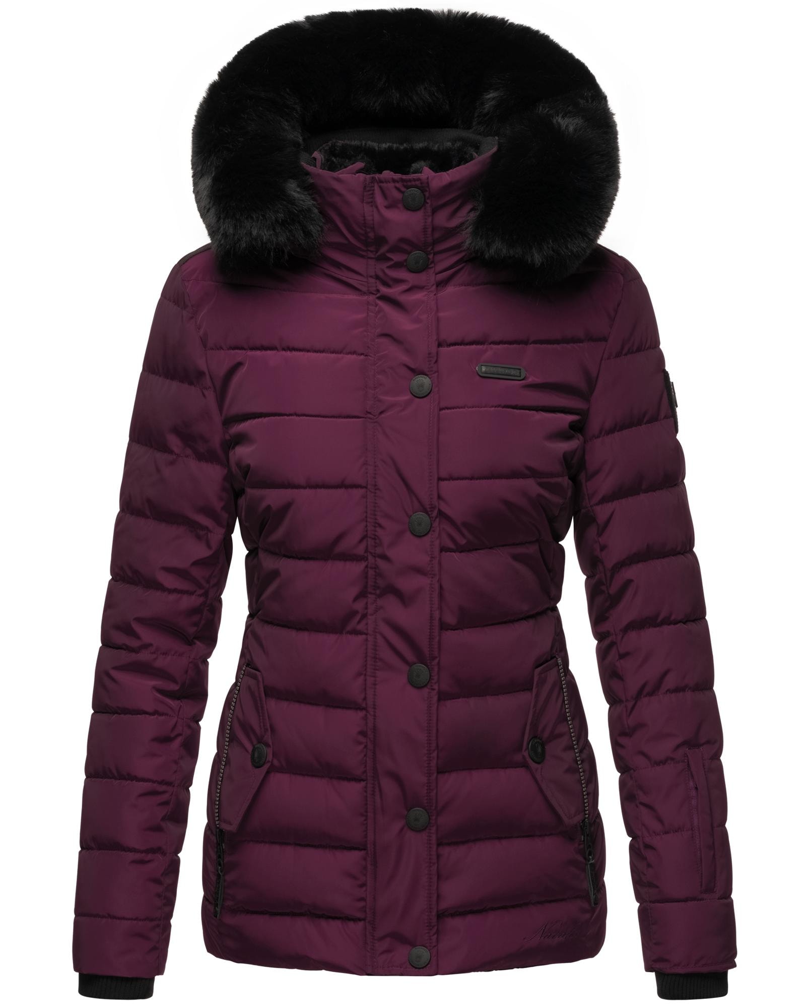 Navahoo Steppjacke »Milianaa«, mit Kapuze, Edle Winterjacke mit weicher Kunstfell-Kapuze