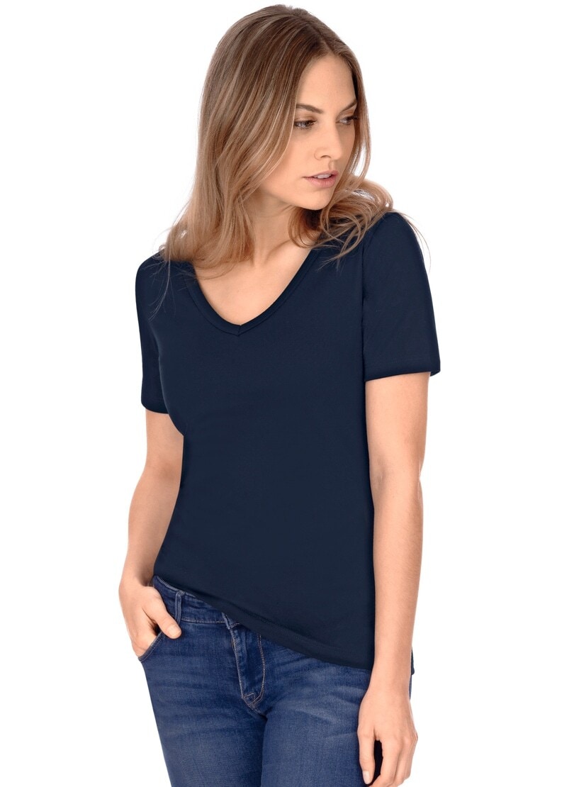 Trigema T-Shirt »TRIGEMA V-Shirt aus kaufen Baumwolle/Elastan« | BAUR