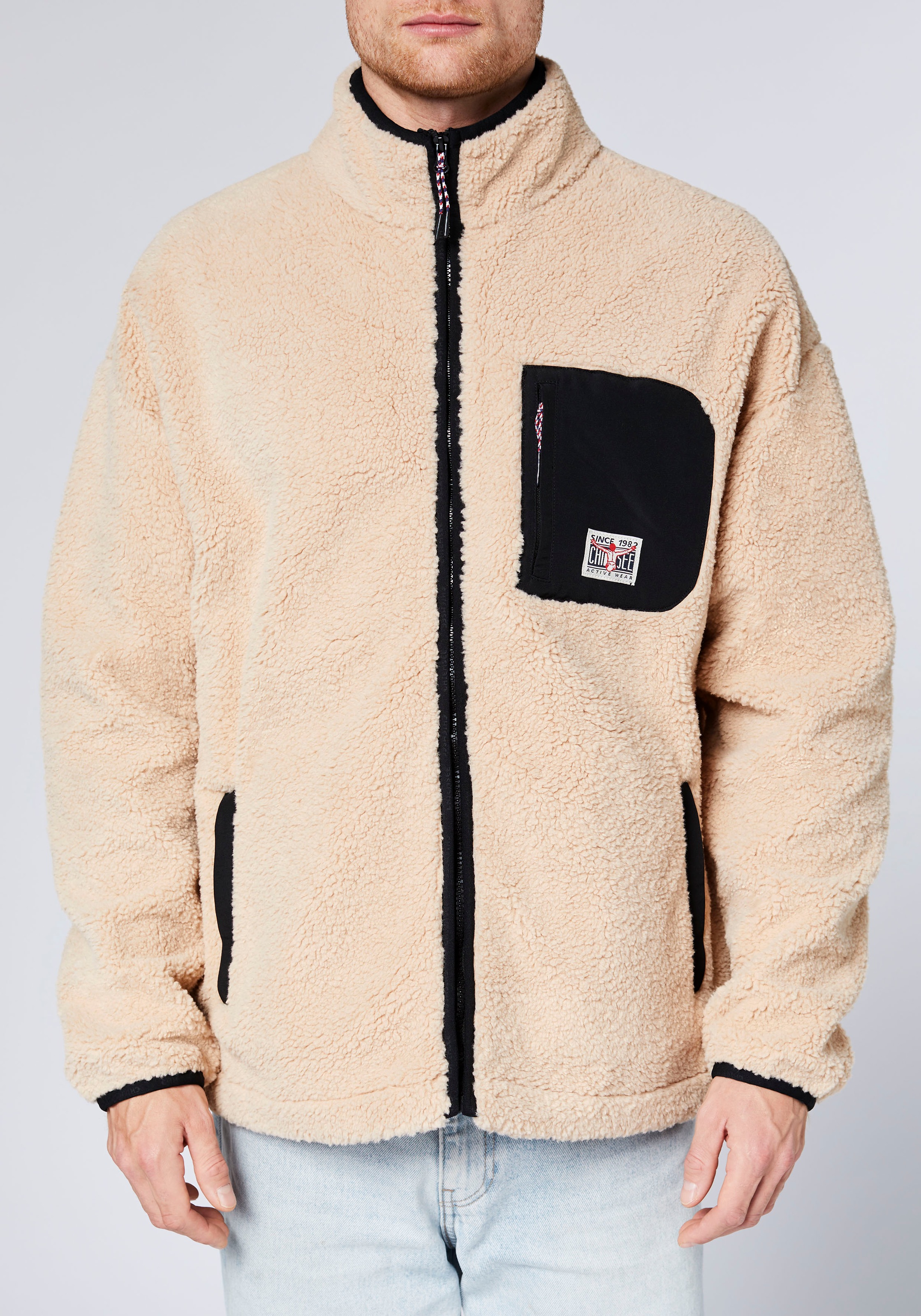 Fleecejacke CHIEMSEE, Herren, Gr. L (52/54), sand, 100% Polyester, Jacken Fleecejacke 3