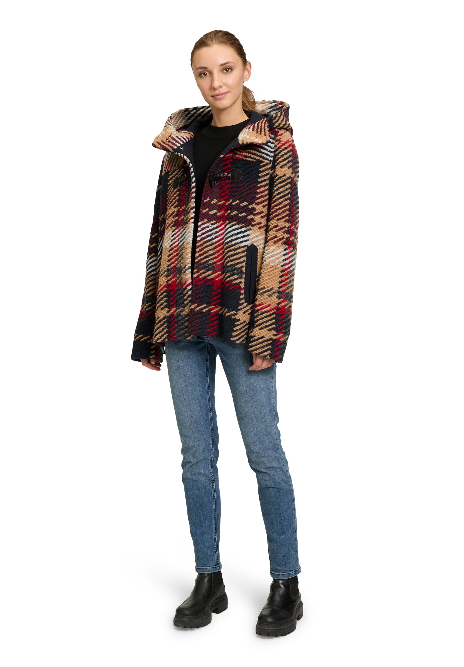 Amber & June Outdoorjacke »Amber & June Duffle-Jacke mit Kapuze«, mit Kapuze