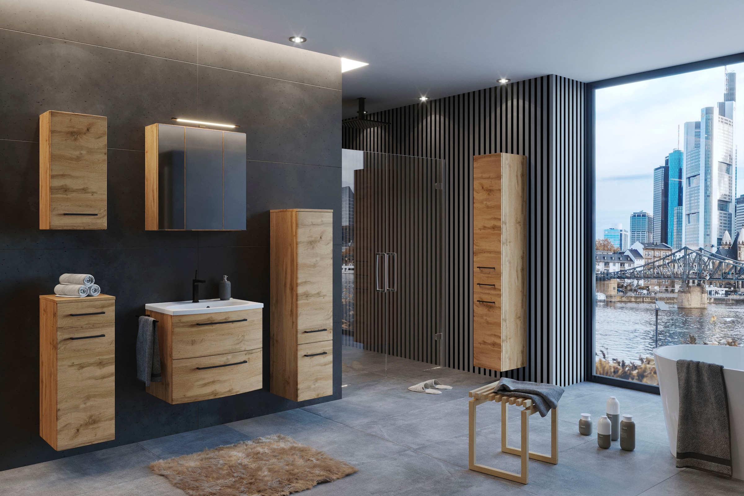 welltime Unterschrank »Chicago«, Badmöbel, Schrank, Breite 30 cm, mit Softclose