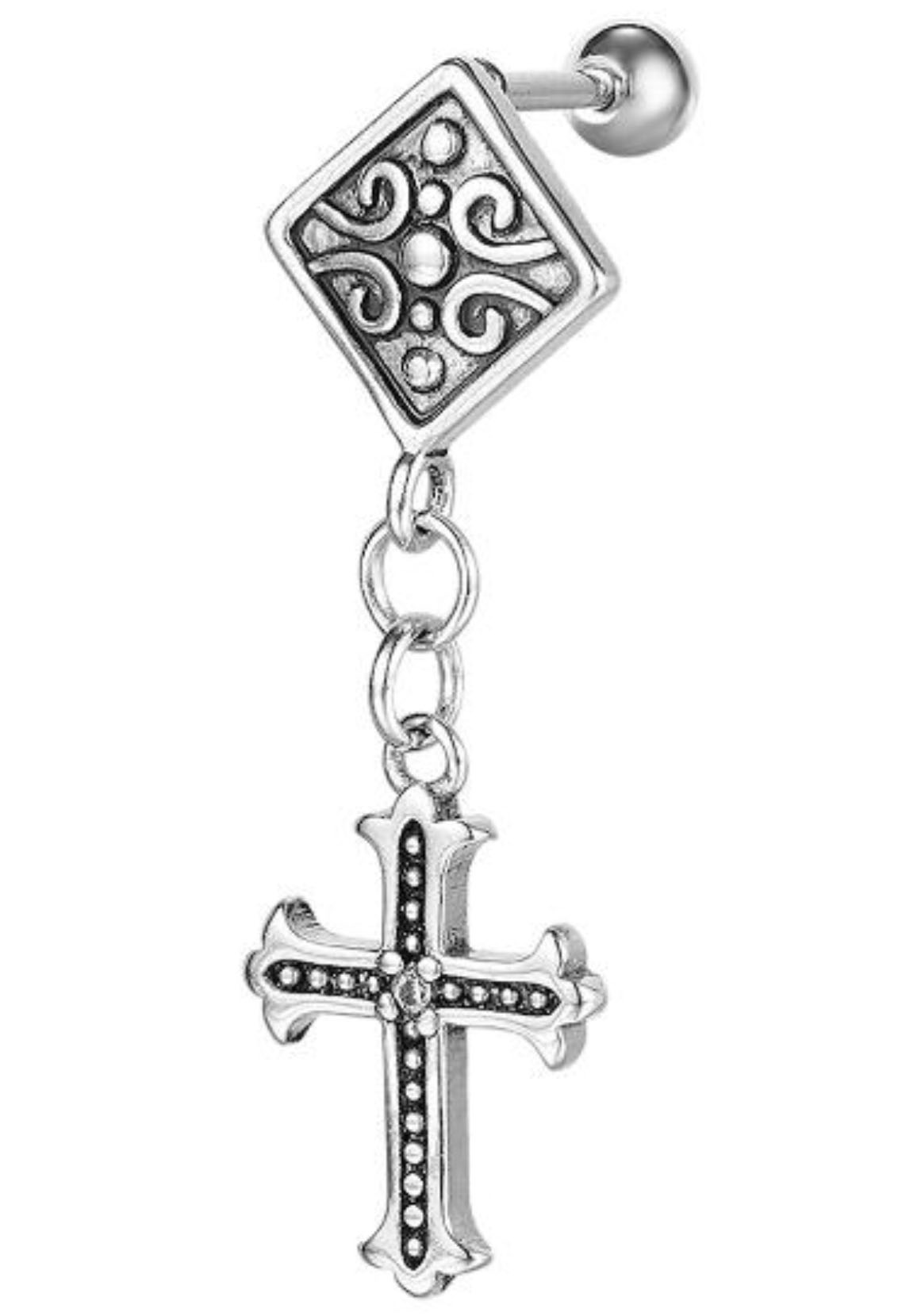 »Schmuck Single-Ohrstecker Zirkonia BAUR (synth.) für bestellen mit Kreuz«, | Geschenk, Firetti