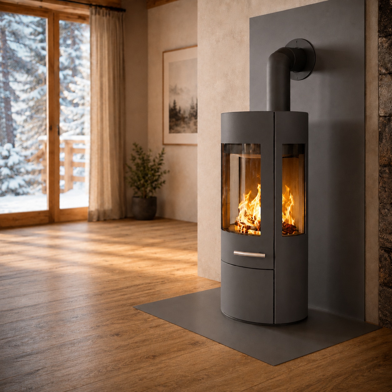 Haas + Sohn Kaminofen »VITUS.l MOONLIGHT, Exklusiv, Lieferung bis ins Wohnzimmer« NEU in der Farbe Moonlight grau
