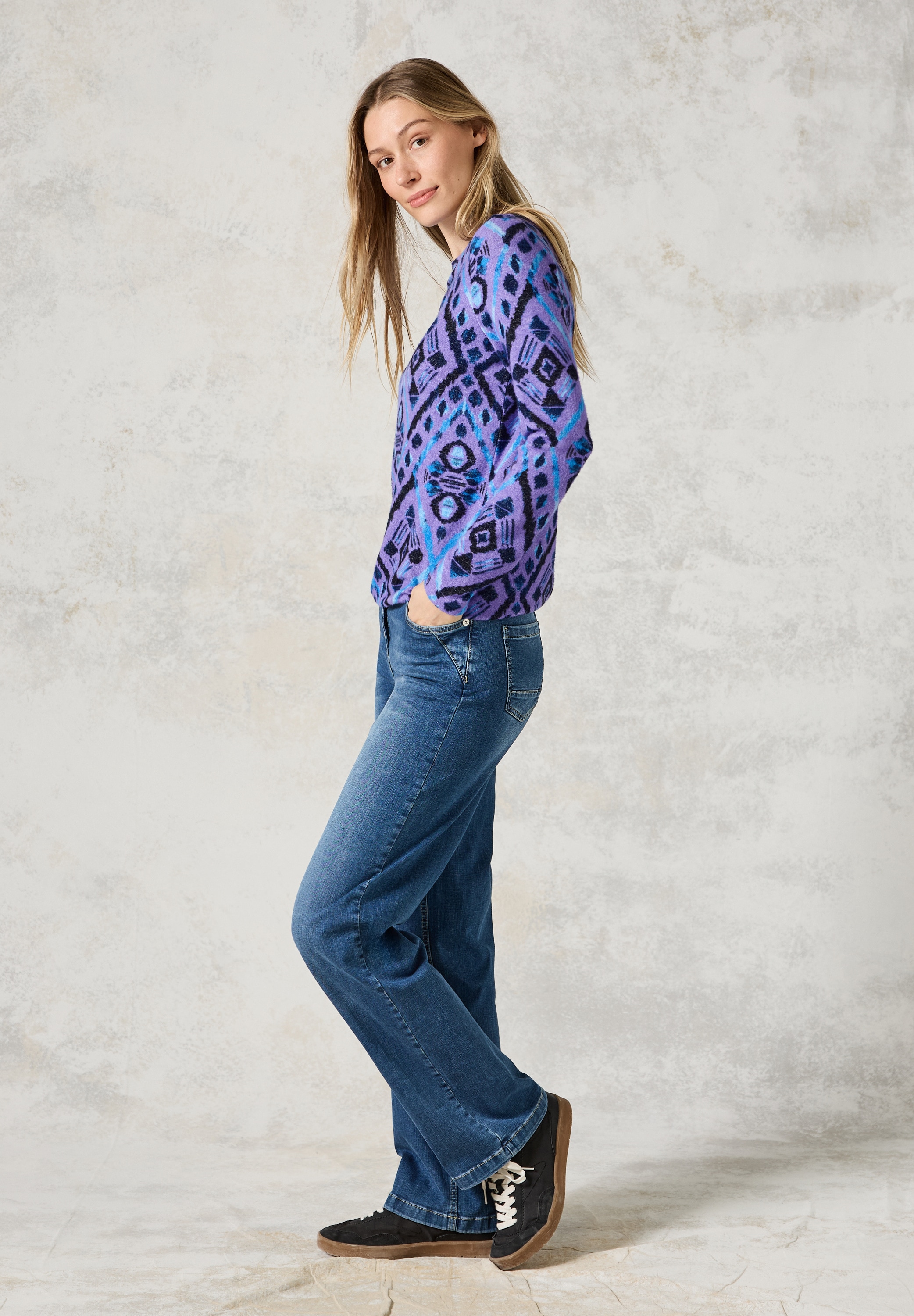 Cecil Langarmshirt, mit U-Boot-Ausschnitt