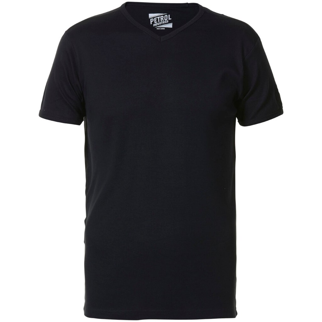 Herrenmode Shirts Petrol Industries T-Shirt, mit V-Ausschnitt schwarz