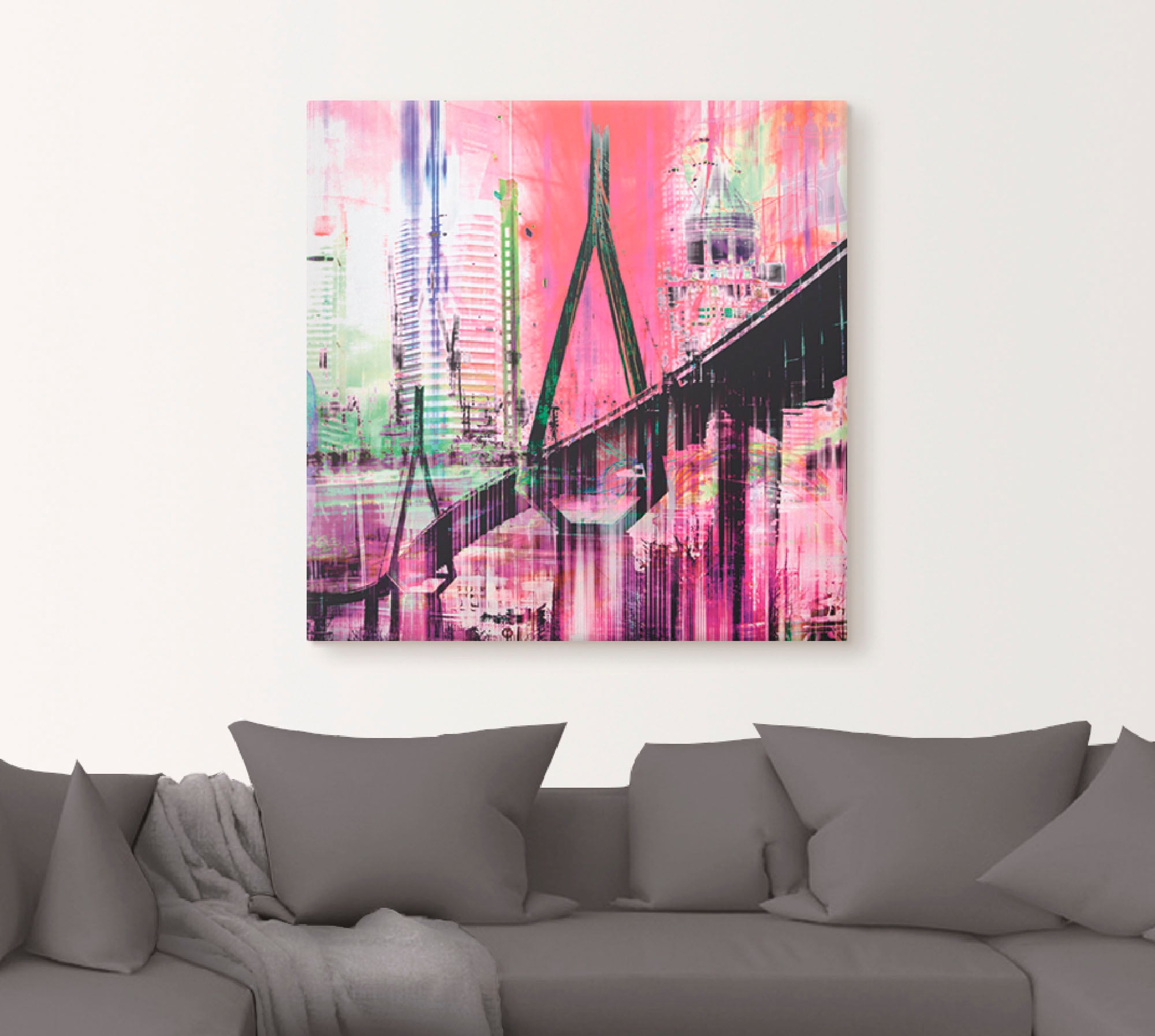 Artland Wandbild »Hamburg Skyline Collage IV«, Deutschland, (1 St.), als Leinwandbild, Wandaufkleber oder Poster in versch. Größen