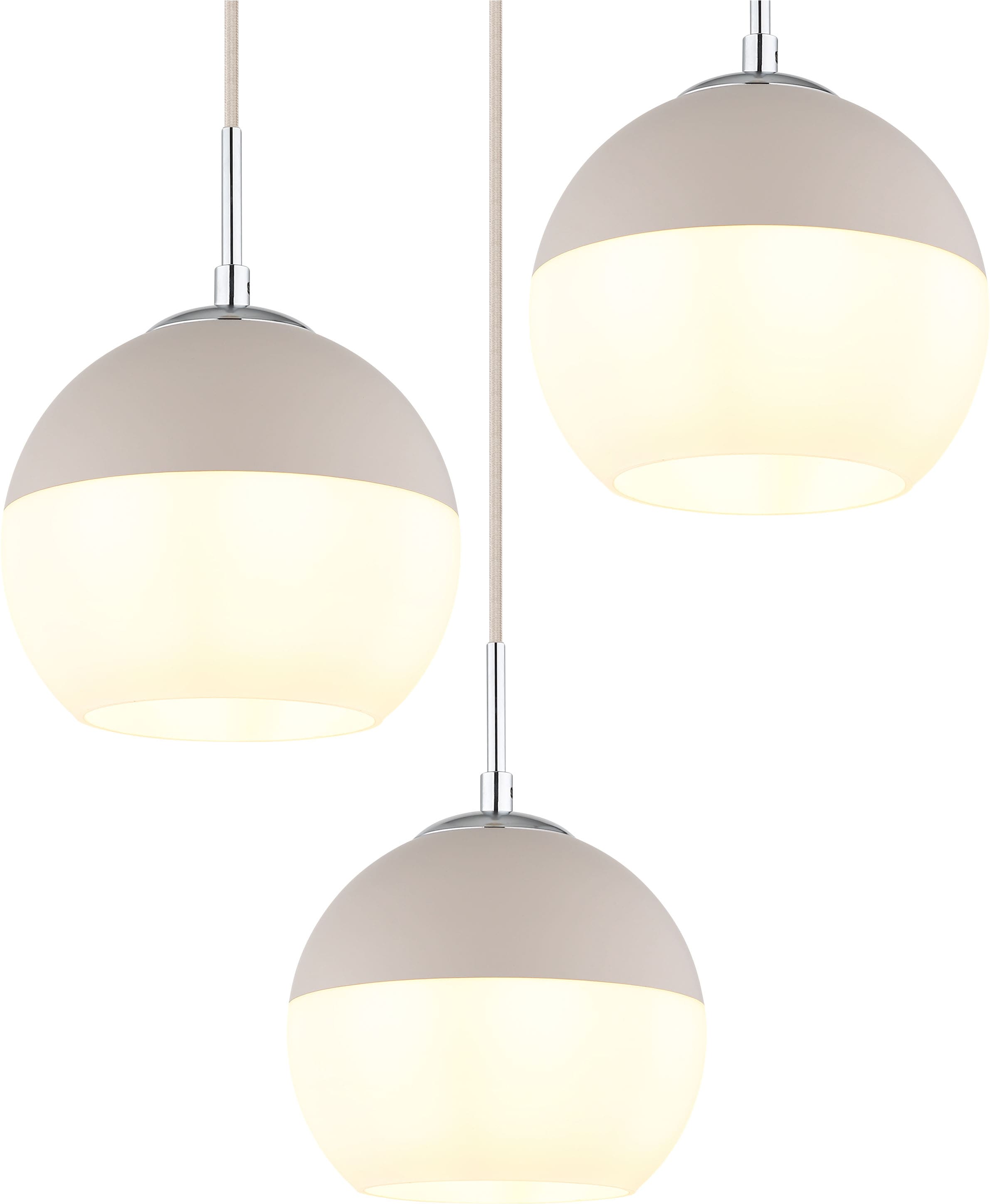 GLOBO LIGHTING Hängeleuchte »RAGUSA« E27 1 Stk. sandfarbene Pendelleuchte, Mix-Glaskugeln, E27, höhenkürzbar