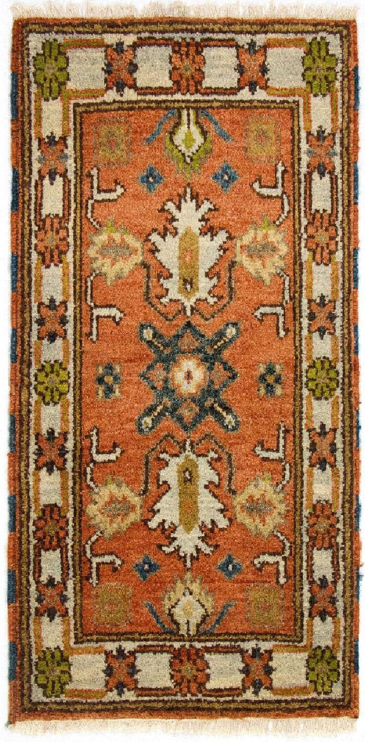 Wollteppich »Kazak Teppich handgeknüpft orange«, rechteckig