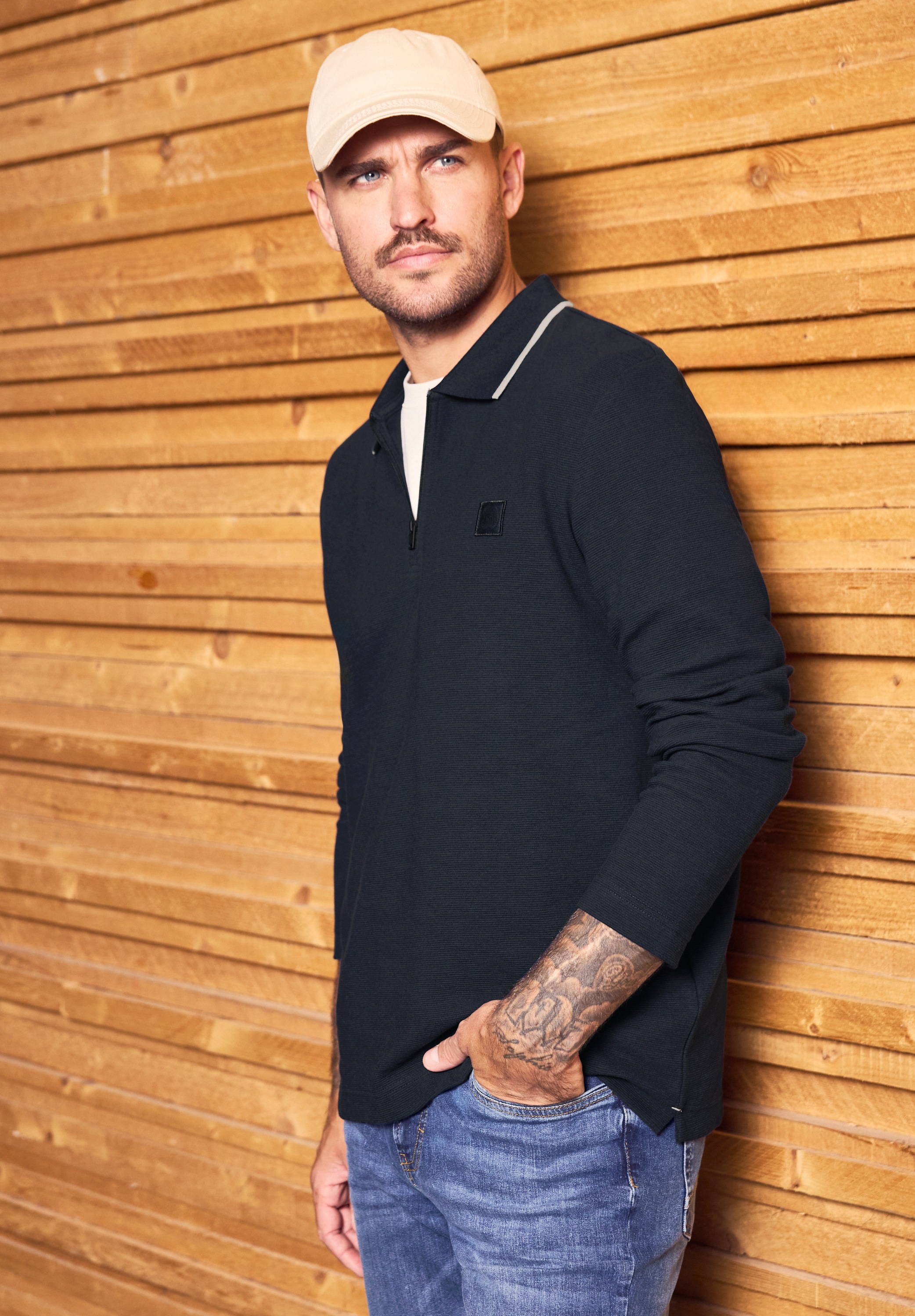 STREET ONE MEN Poloshirt im soften Baumwoll-Mix günstig online kaufen