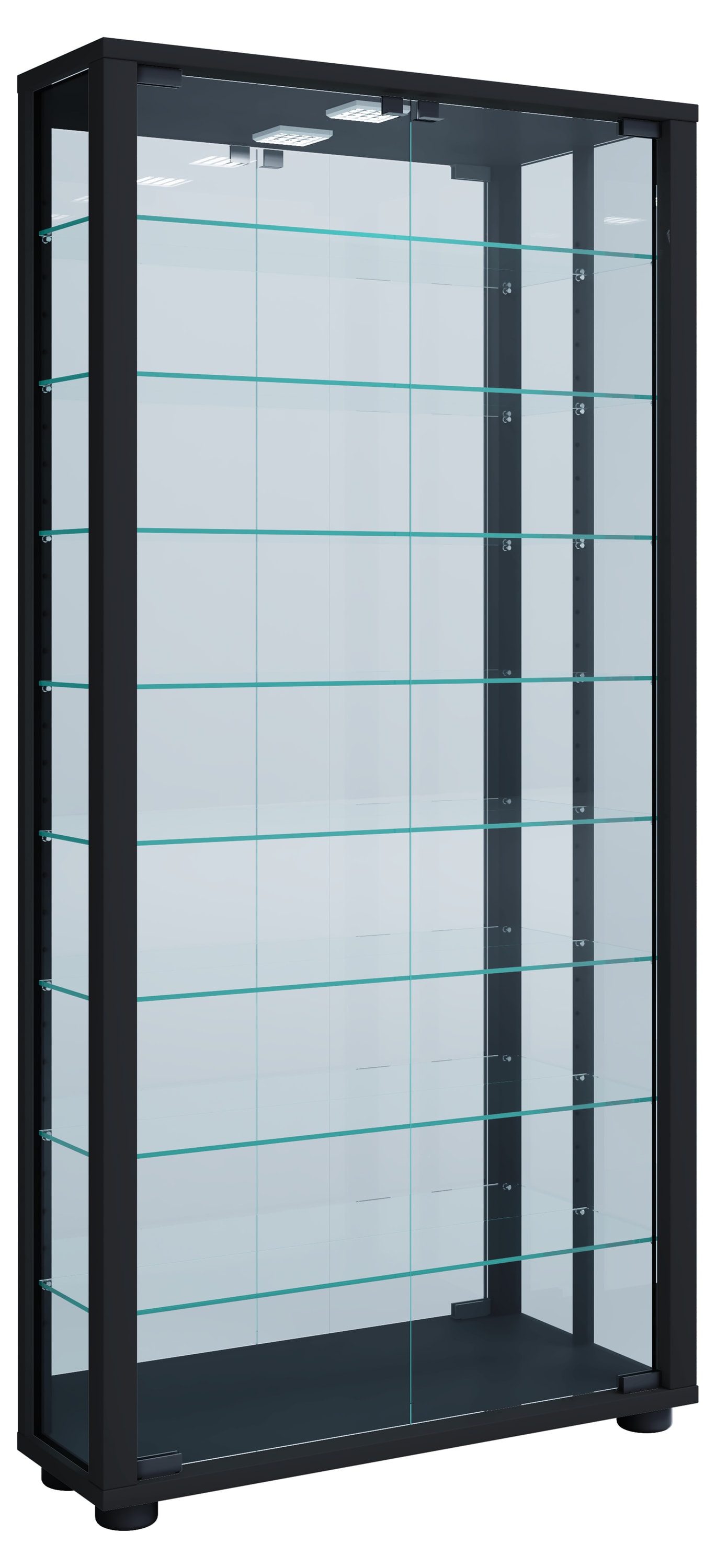VCM Wandregal »VCM Glasvitrine hängend | Vitrine Glas mit ESG-Sicherheitsglas | Maße ca. H. 115 xx B. 59 x T. 18 cm| Hängevitrine Glas | Modern und platzsparend | Glas Vitrinenschrank - Vitrosa Maxi Spiegel«