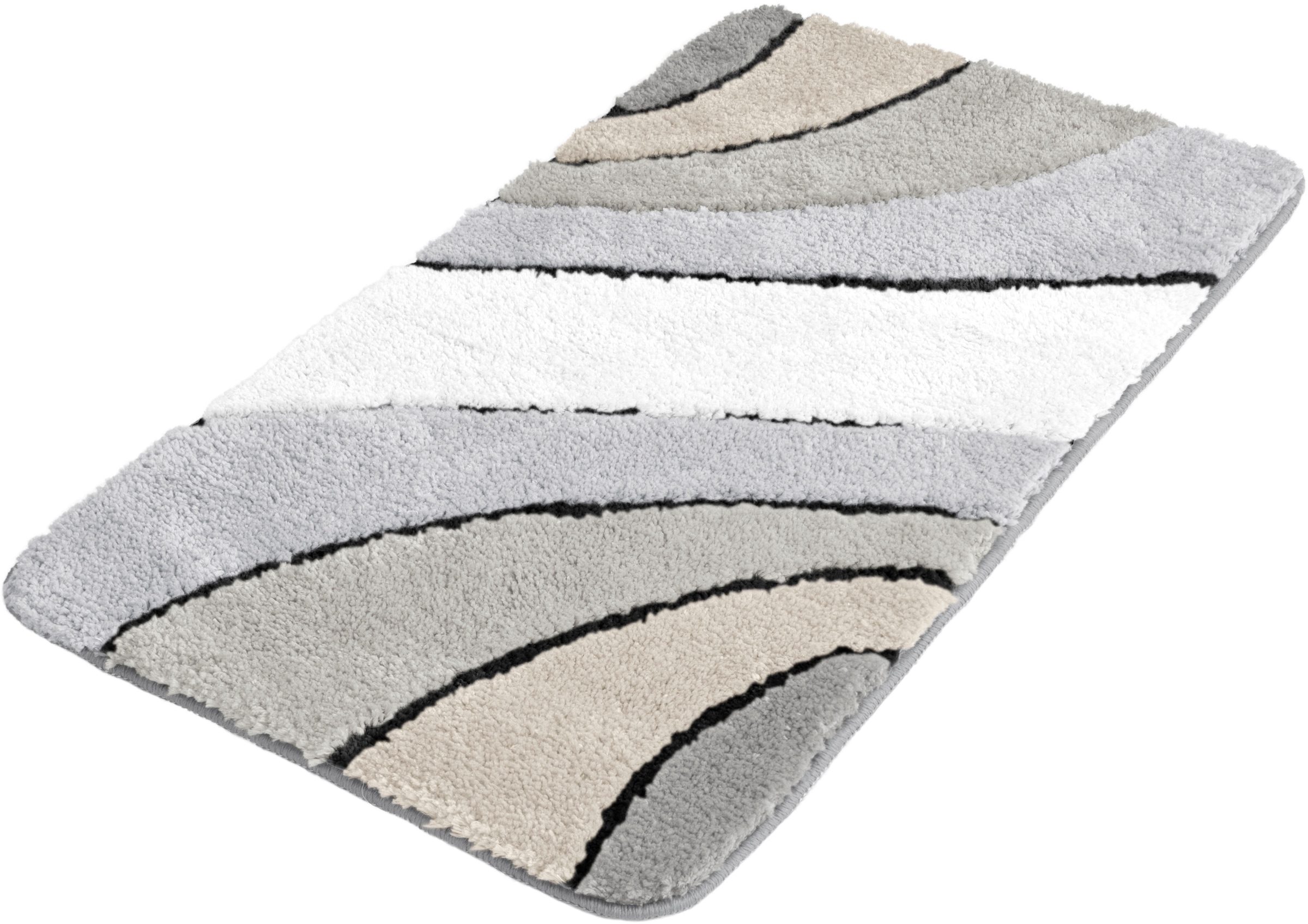 my home Badematte »Josie, Badvorleger, Badezimmer Teppich«, rutschhemmend beschichtet, fußbodenheizungsgeeignet-schnell trocknend-strapazierfähig, Badteppich, Badematten, rechteckig, rund & als 3-tlg. Set erhältlich