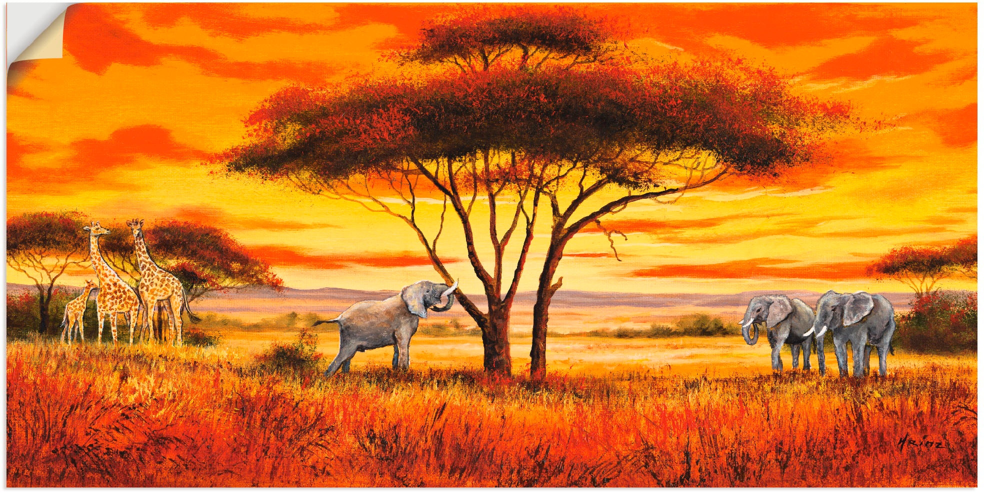 Artland Wandbild »Afrikanische Alubild, Poster oder als Größen | St.), Wandaufkleber BAUR Afrika, in versch. II«, Leinwandbild, bestellen Landschaft (1