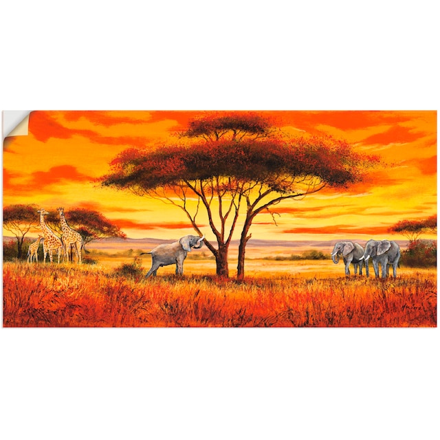 Artland Wandbild »Afrikanische Landschaft II«, Afrika, (1 St.), als Alubild,  Leinwandbild, Wandaufkleber oder Poster in versch. Größen bestellen | BAUR