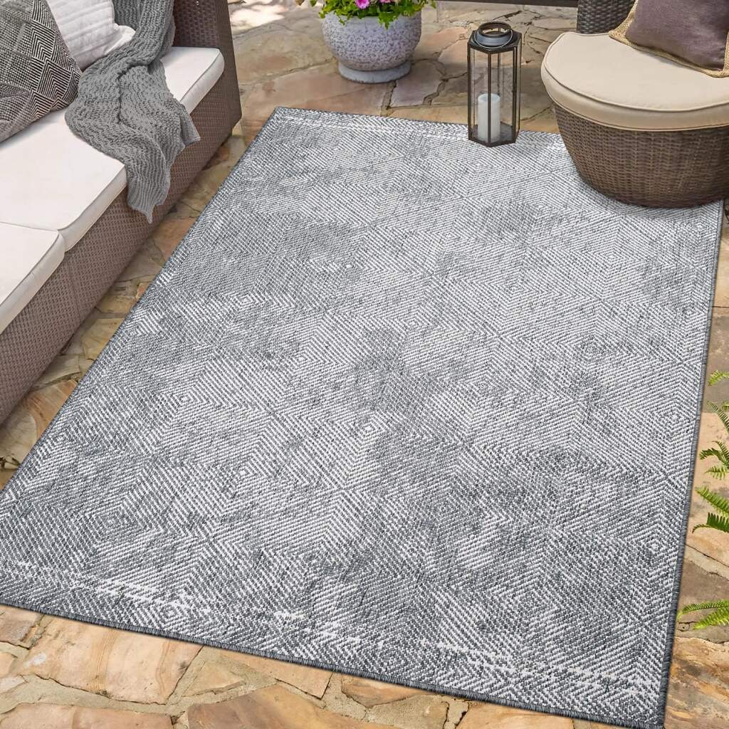 Carpet City Outdoorteppich »DUO RUG 5845«, rechteckig, 5 mm Höhe, Wendeteppich Wetterfest In- & Outdoor, Balkon, Terrasse, Wohnzimmer