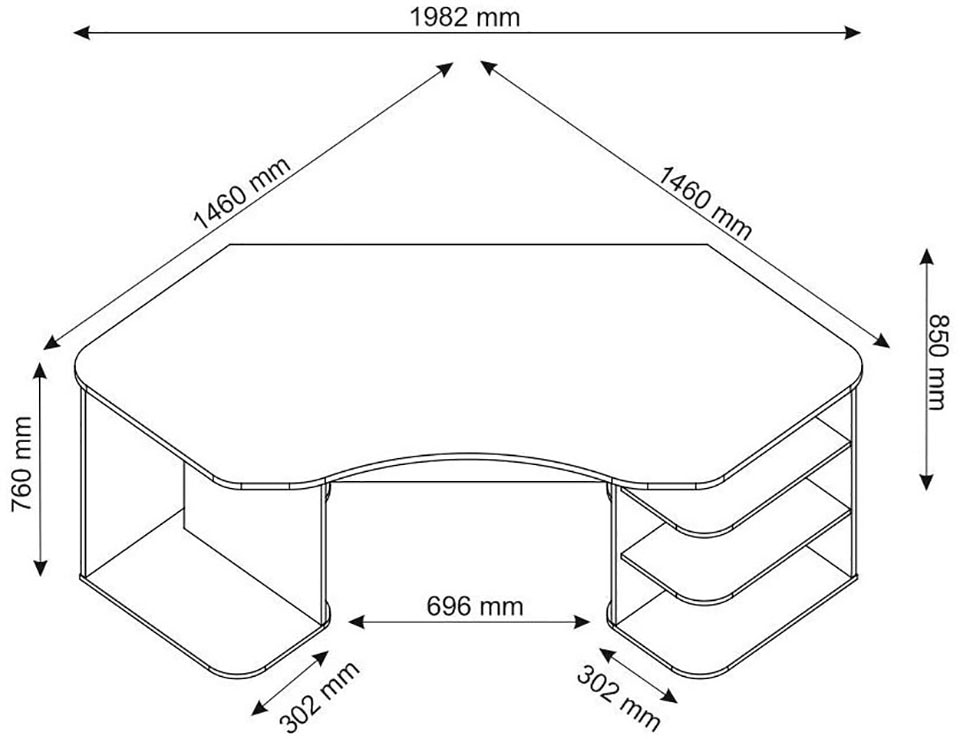 Homexperts Büromöbel-Set »Tron«, (Spar-Set, 2 tlg.), Gaming-Set bestehend aus Gamingtisch Tron und Gamingchair Manta