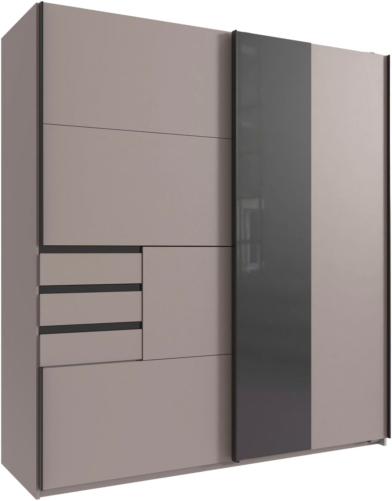 Wimex Schwebetürenschrank "COCHEM in der Breite 180cm, mit Glasabsetzung, inkl. 3 Schubladen"