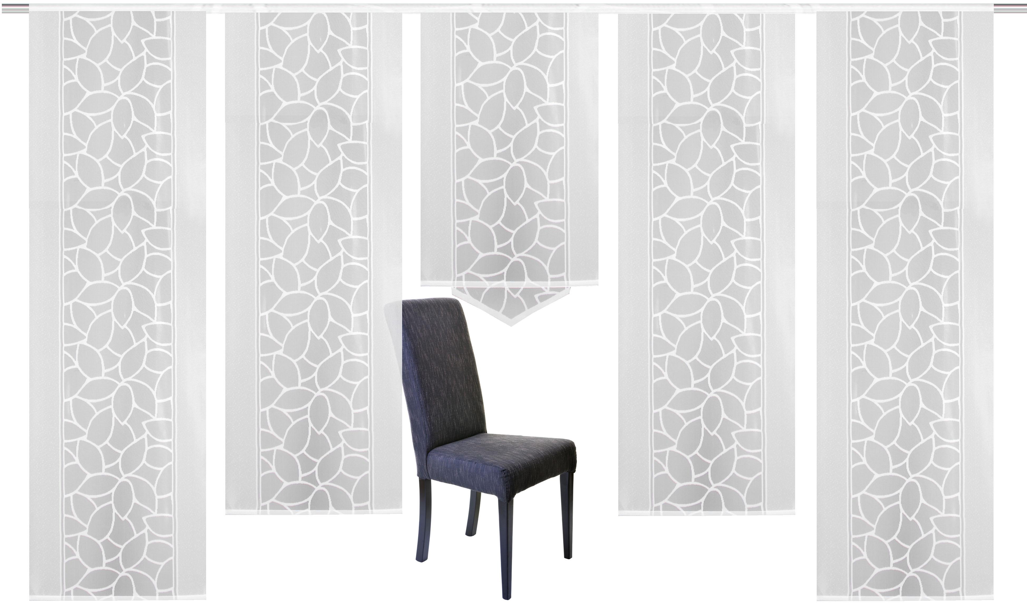 HOME WOHNIDEEN Schiebegardine "JENNA" Klettband 5 Stk. tlg. Schiebevorhang Jacquard Set, HxB: 245x57
