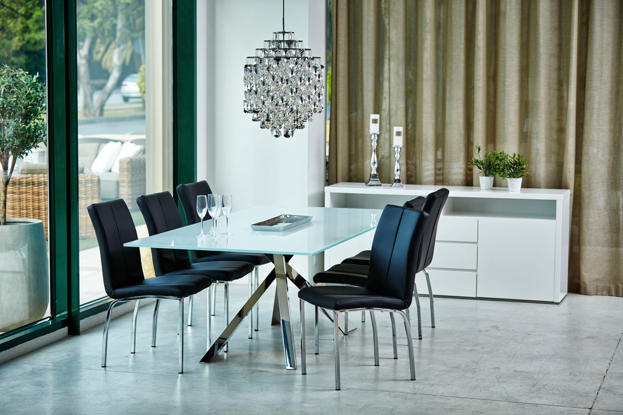 ACTONA GROUP Esszimmerstuhl »Alois«, (Set), 4 St., Kunstleder, mit einer schönen Silhouette in Lederoptik, hohe Rückenlehne