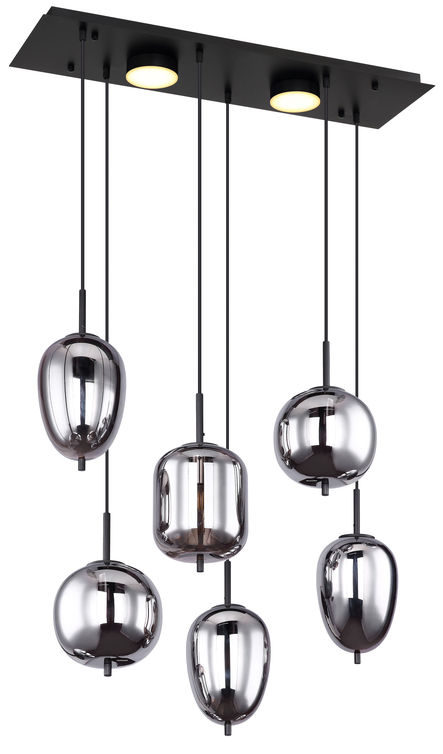 GLOBO LIGHTING Hängeleuchte »BLACKY« E14 1 Stk. Hängelampe/Pendelleuchte/Glas rauchfarben/unterschiedliche Gläser