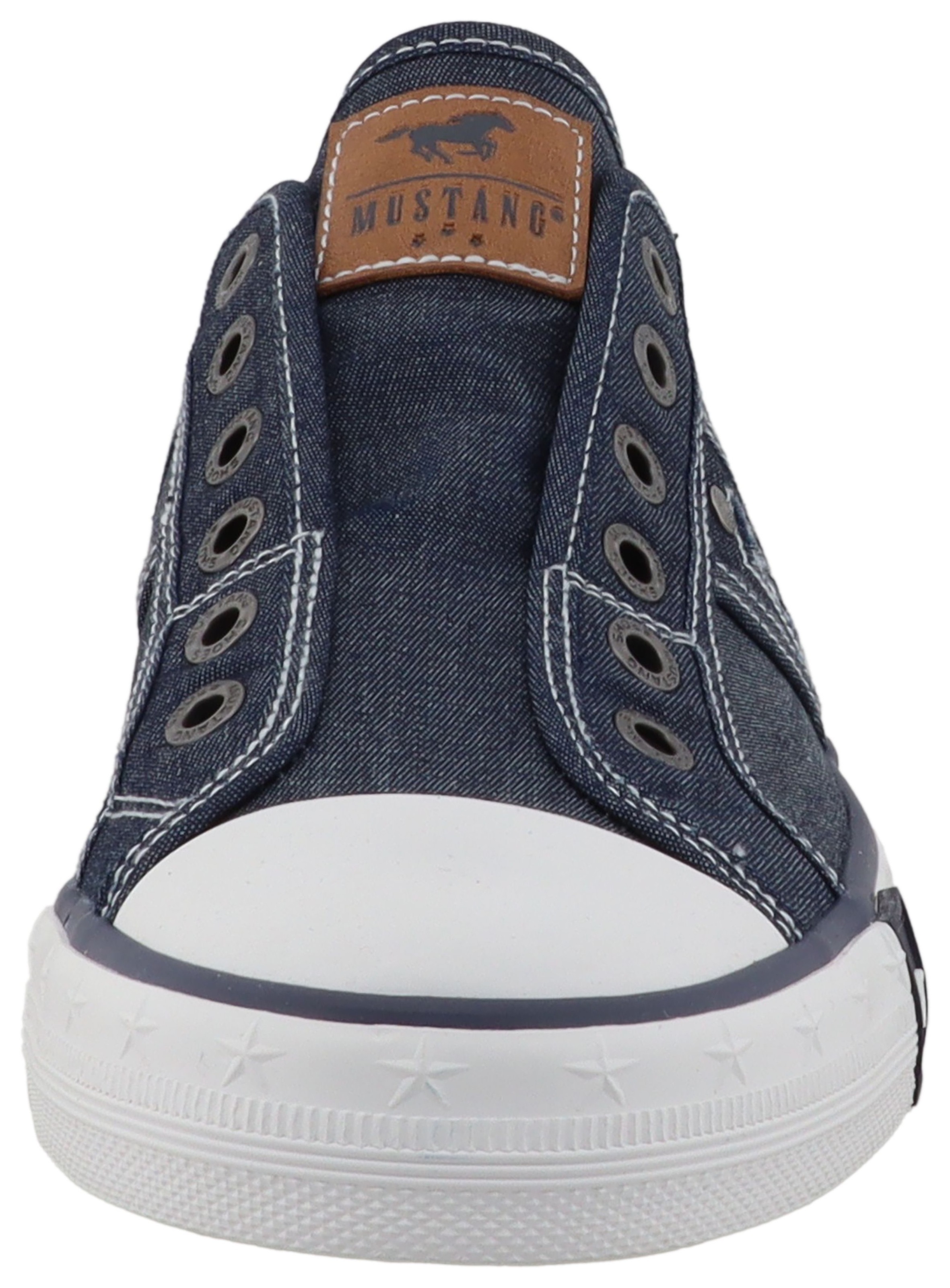 Slip-On Sneaker MUSTANG SHOES "Winona", Herren, Gr. 38, navy, Baumwolle, Schuhe, Slipper, Halbschuh mit modischen Kontrastnähten 3