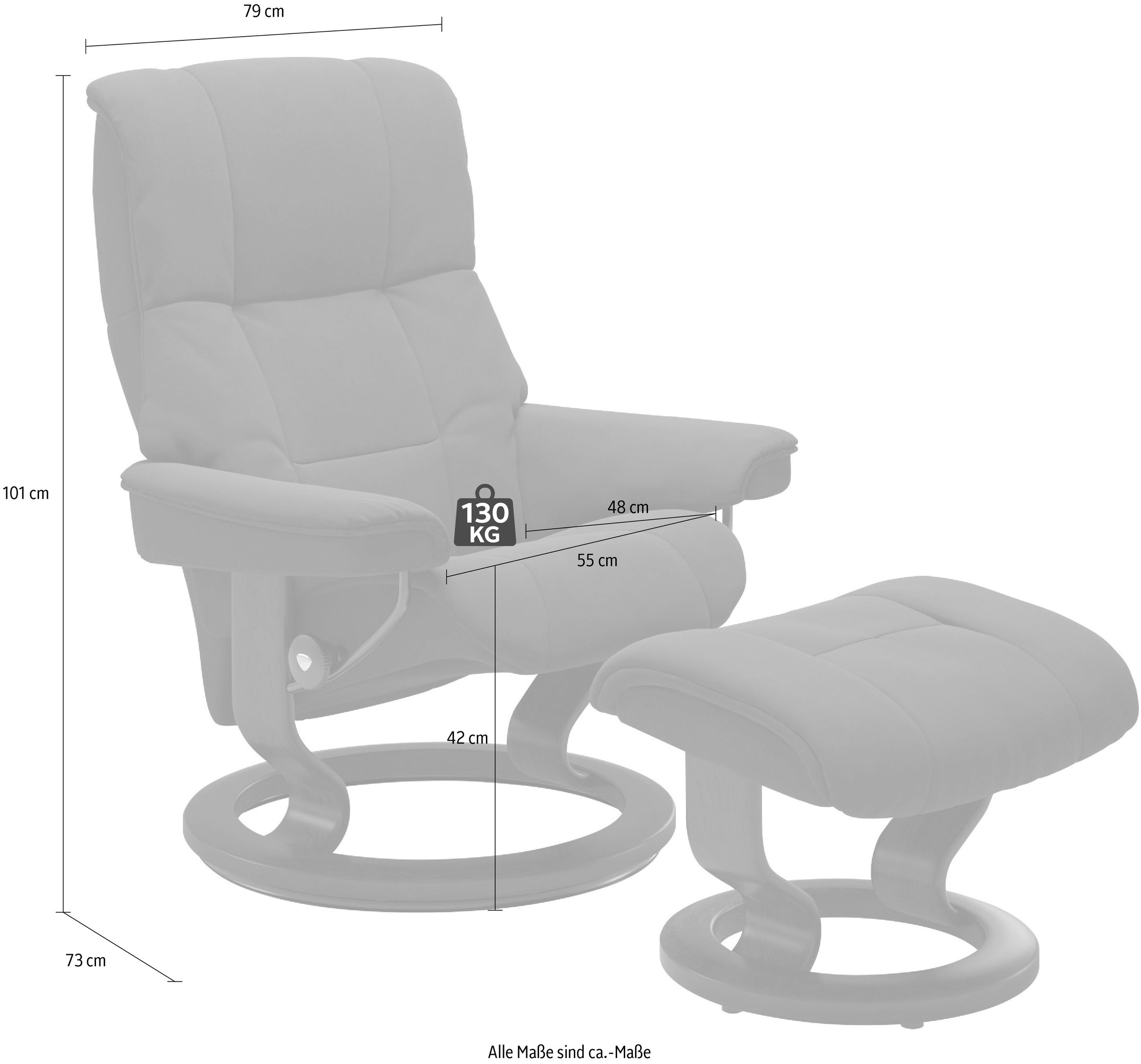 Stressless Mayfair Recliner with Ottoman 8