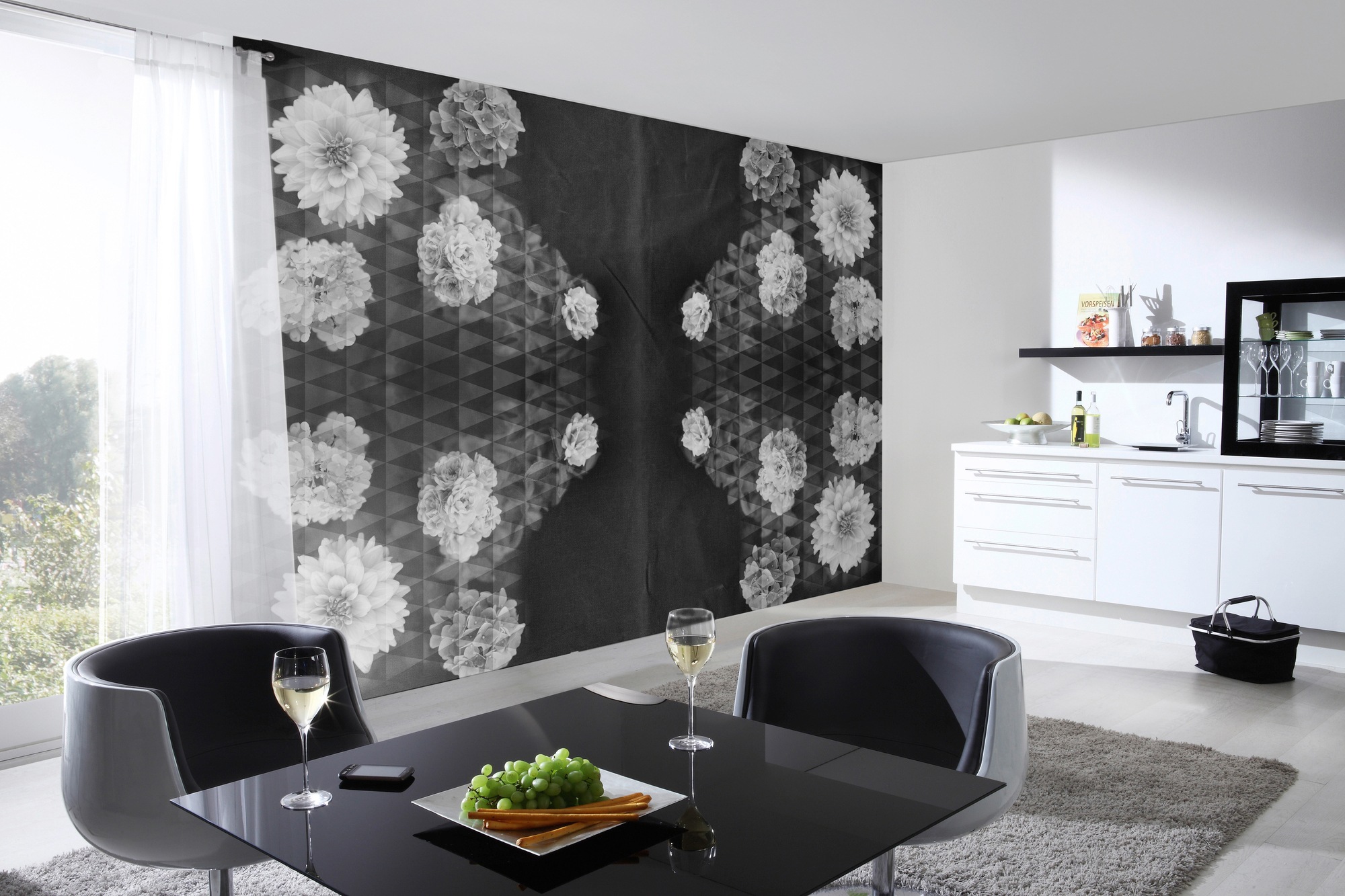Architects Paper Fototapete »Artwork Flowers«, Vlies, Wand, Schräge