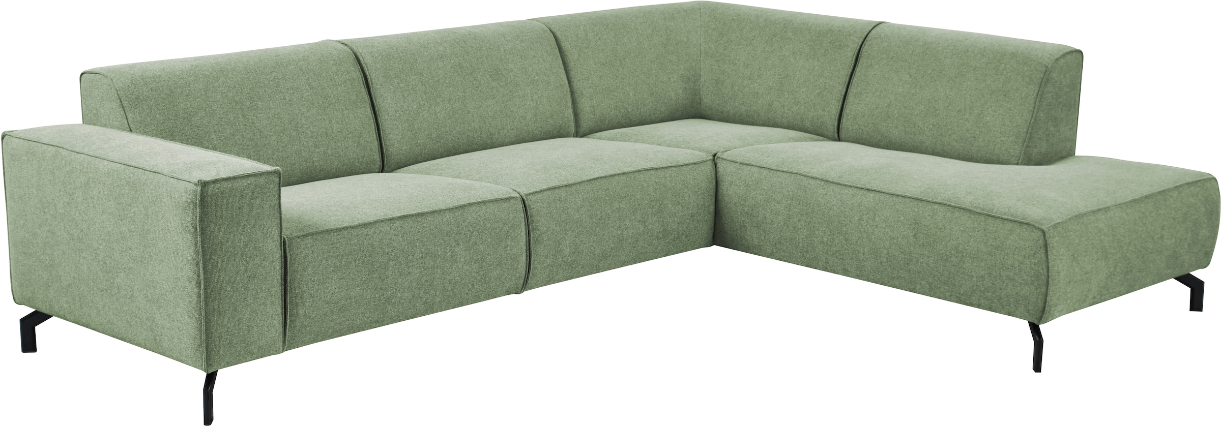 Places of Style Ecksofa Lorcan, in Lederoptik oder Strukturstoff lieferbar