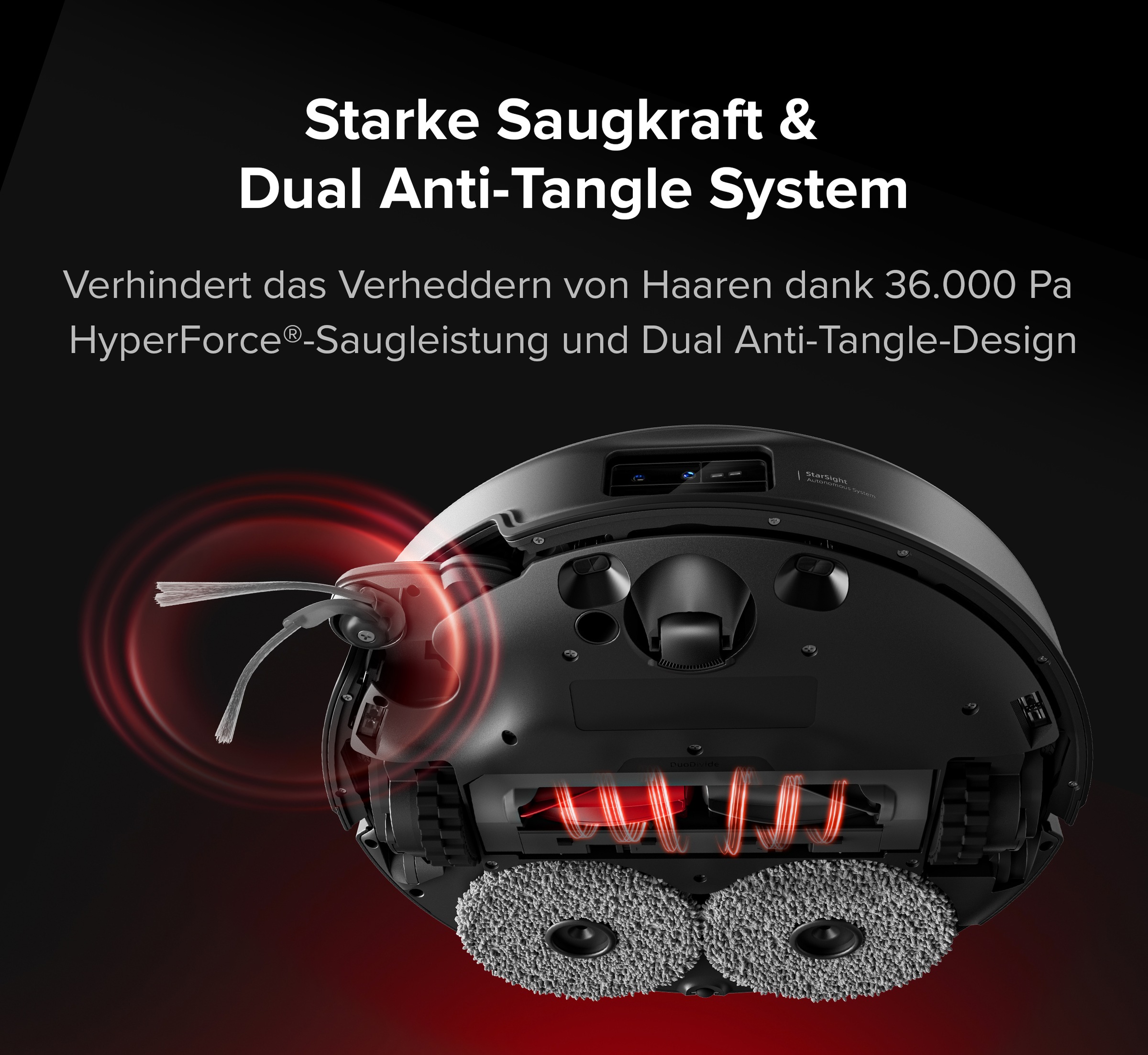 Roborock Saugroboter »mit Wischfunktion Saros 20X mit 36.000 Pa, 7,98cm flach, Mop‑Abnahme« überwindet 8,8 cm hohe Schwellen, StarSight 2.0 Navigationssystem