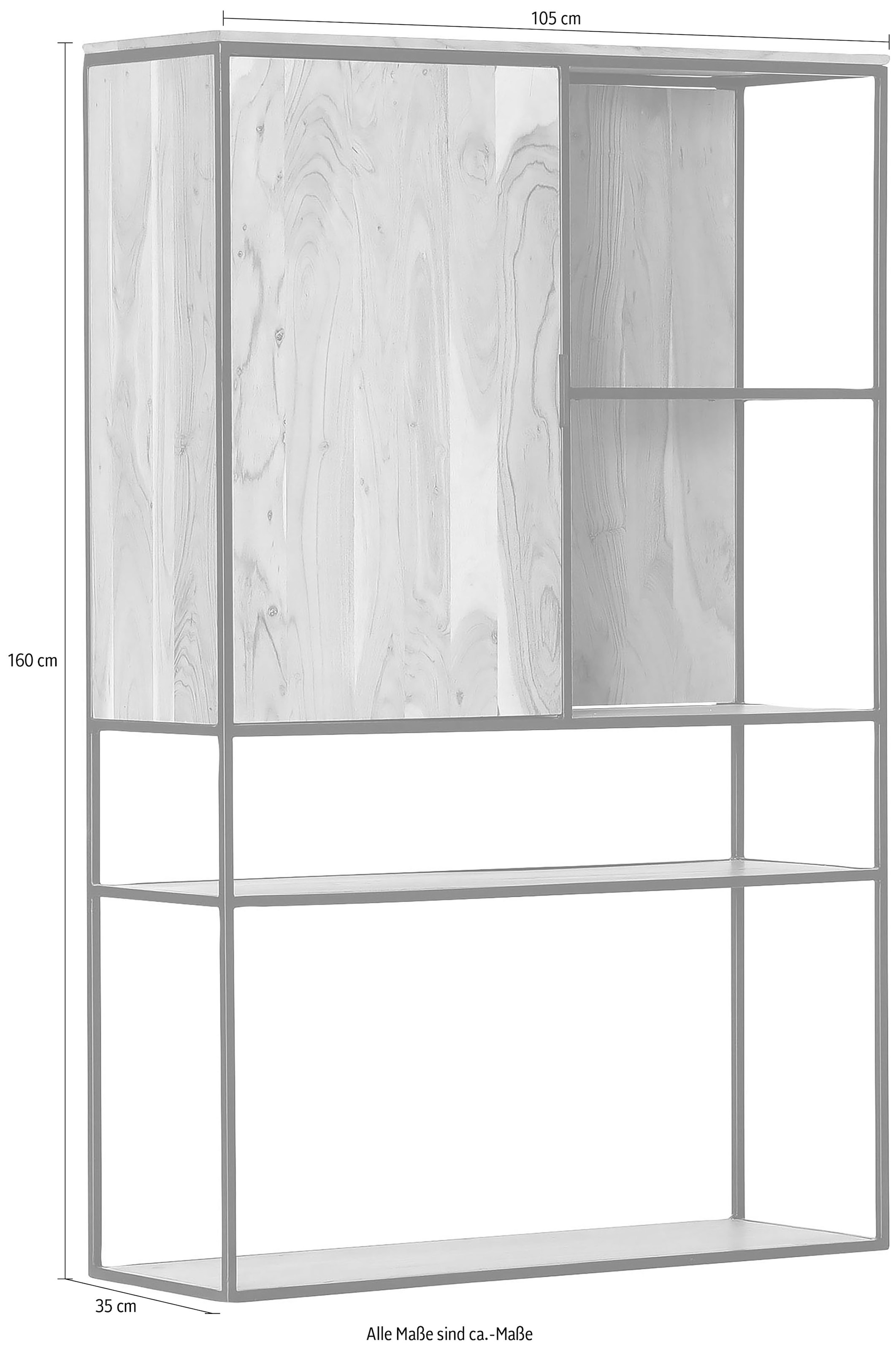 Gutmann Factory Highboard "Porto", Vitrine, Breite 105 cm günstig online kaufen