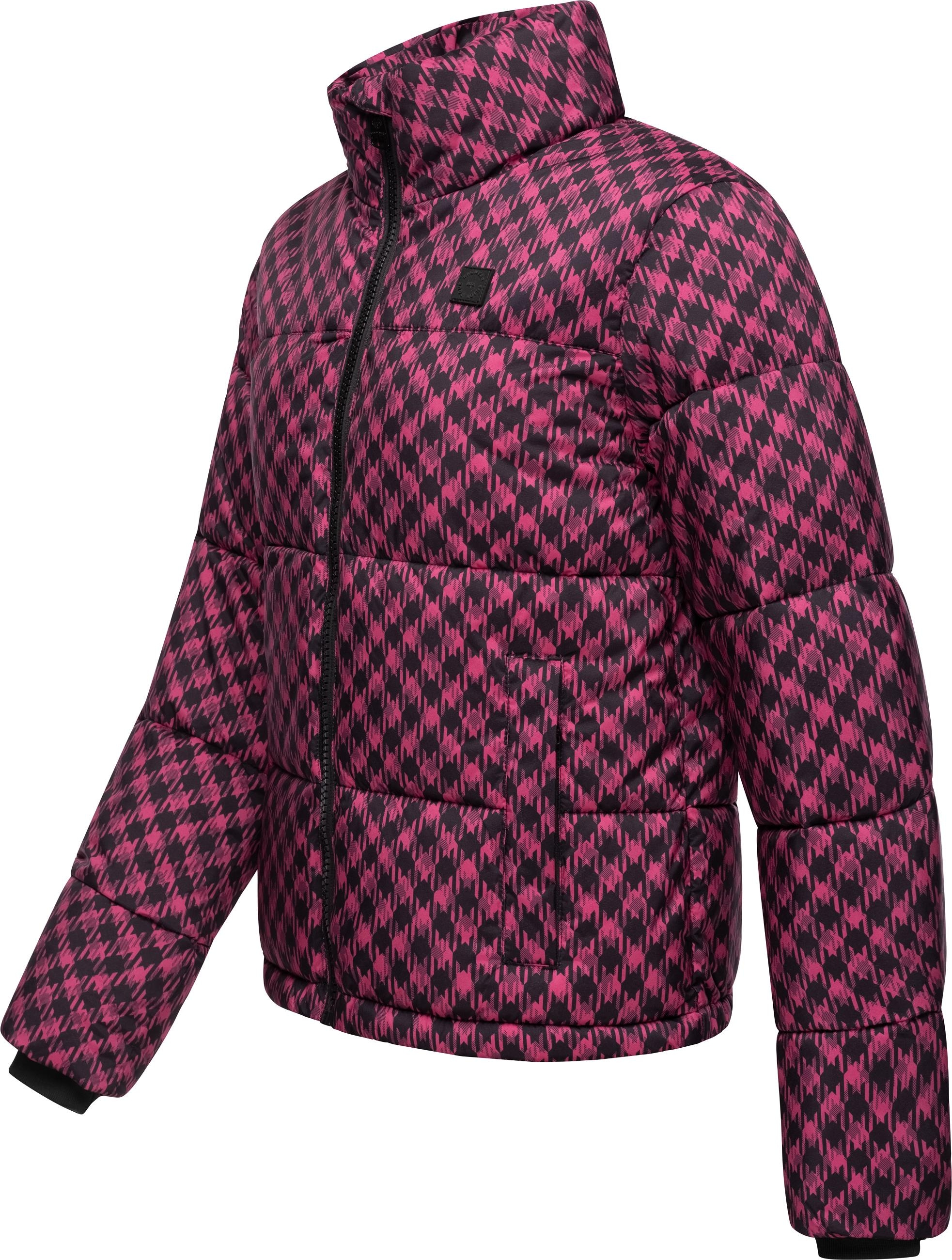 Ragwear Winterjacke »Serah Print«, ohne Kapuze, wasserdichte Winter Steppjacke mit Hahnentritt Muster