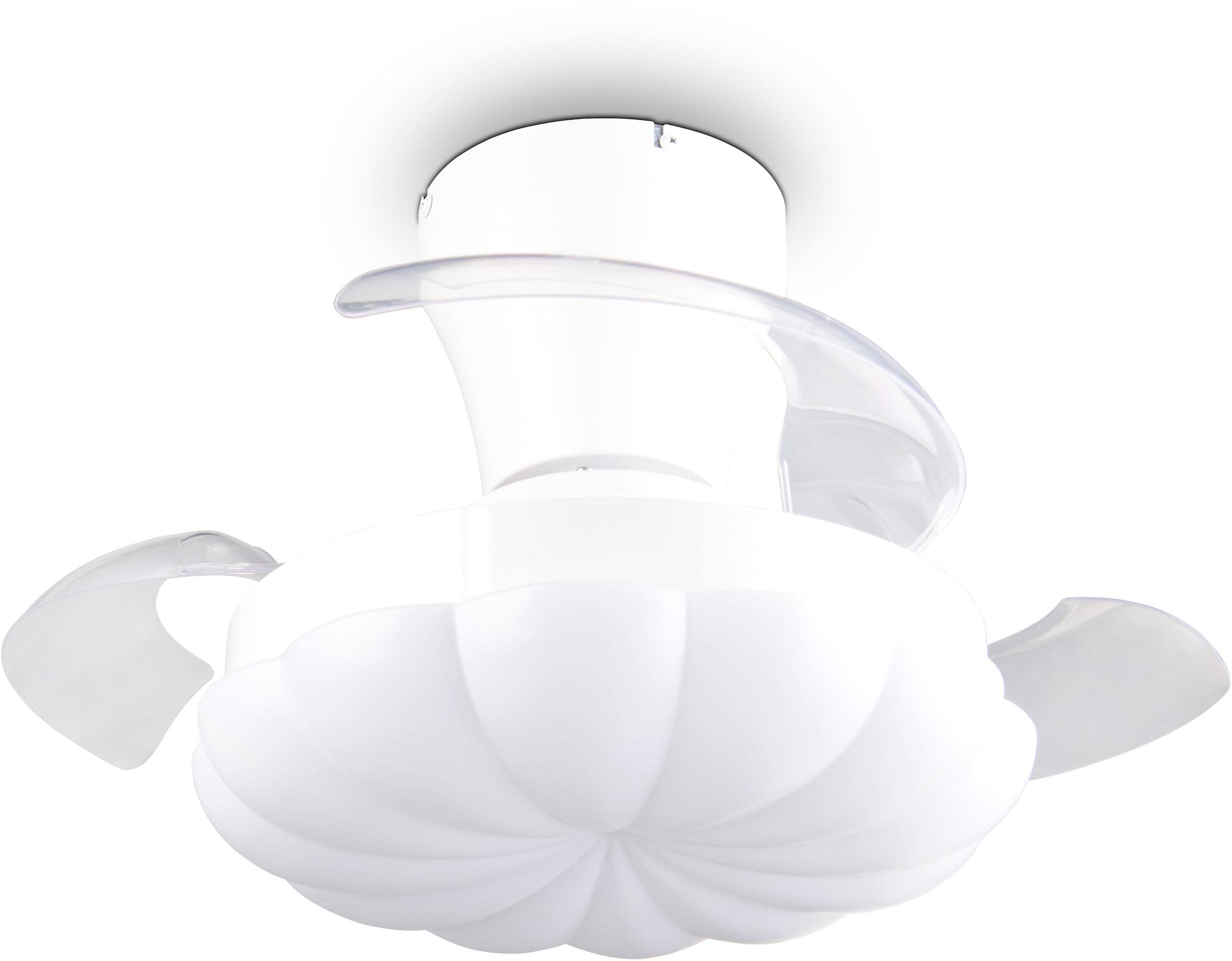 REALITY Leuchten LED Deckenleuchte »BORAS mit Ventilator, Deckenventilator mit ausklappbaren Flügeln 30W« LED-Board 1 Stk. Farbwechsler | warmweiß - kaltweiß Ø 34 - 60 cm (aufgeklappt), 6 Stufen, LED 24W CCT dimmbar Timer Fernb.