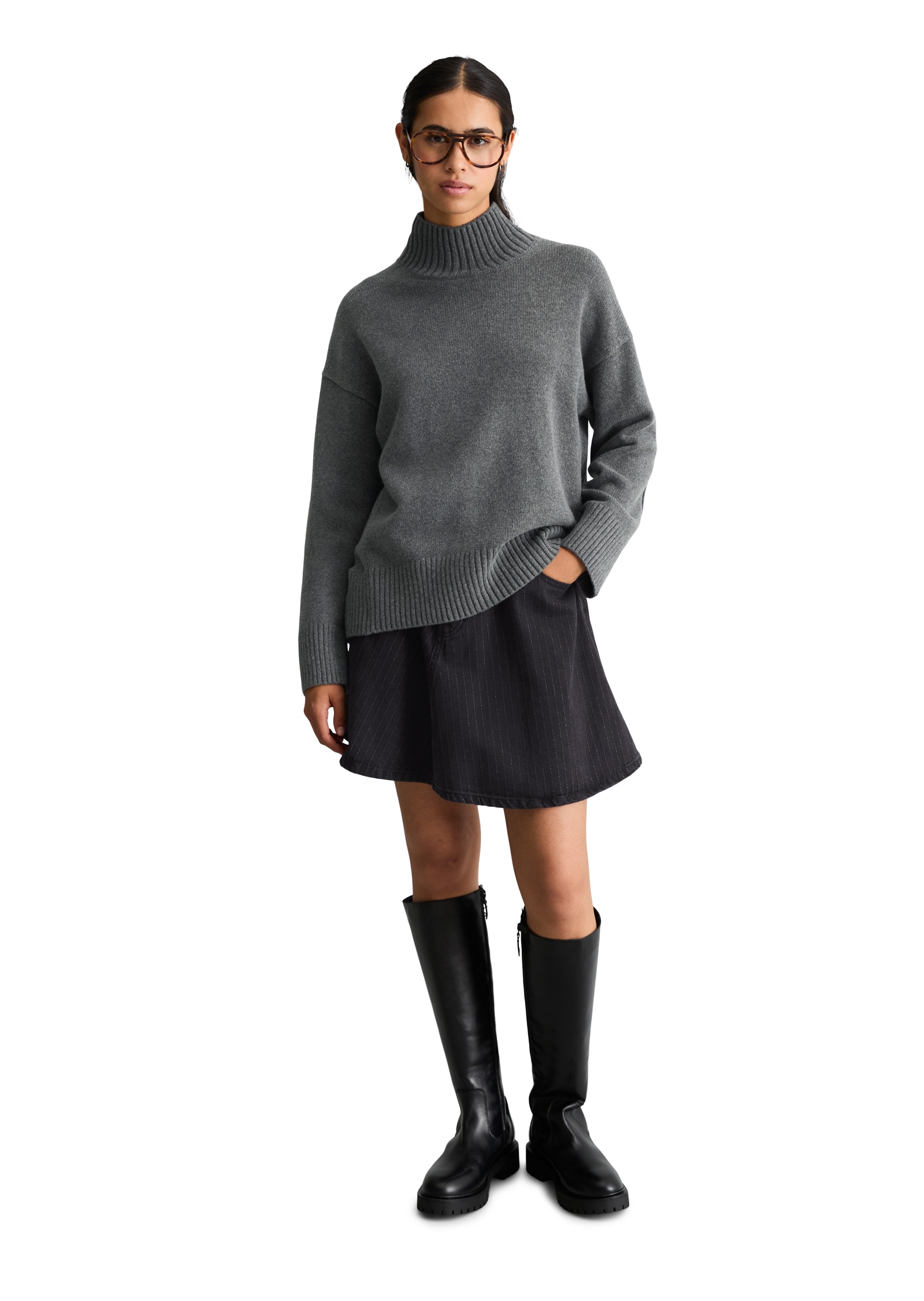 Marc O'Polo DENIM Stehkragenpullover »oversize aus weichem Wolle-Mix«