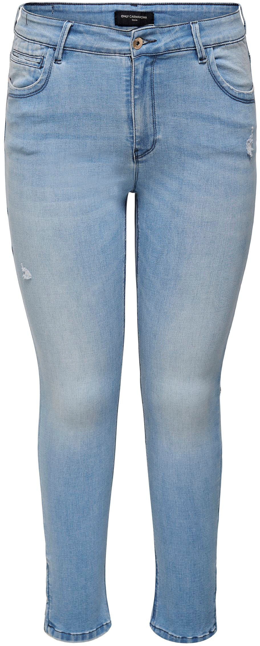 ONLY CARMAKOMA Skinny-fit-Jeans »CARKARLA REG ANK SK DNM BJ759 NOOS«, mit Destroyed Effekt