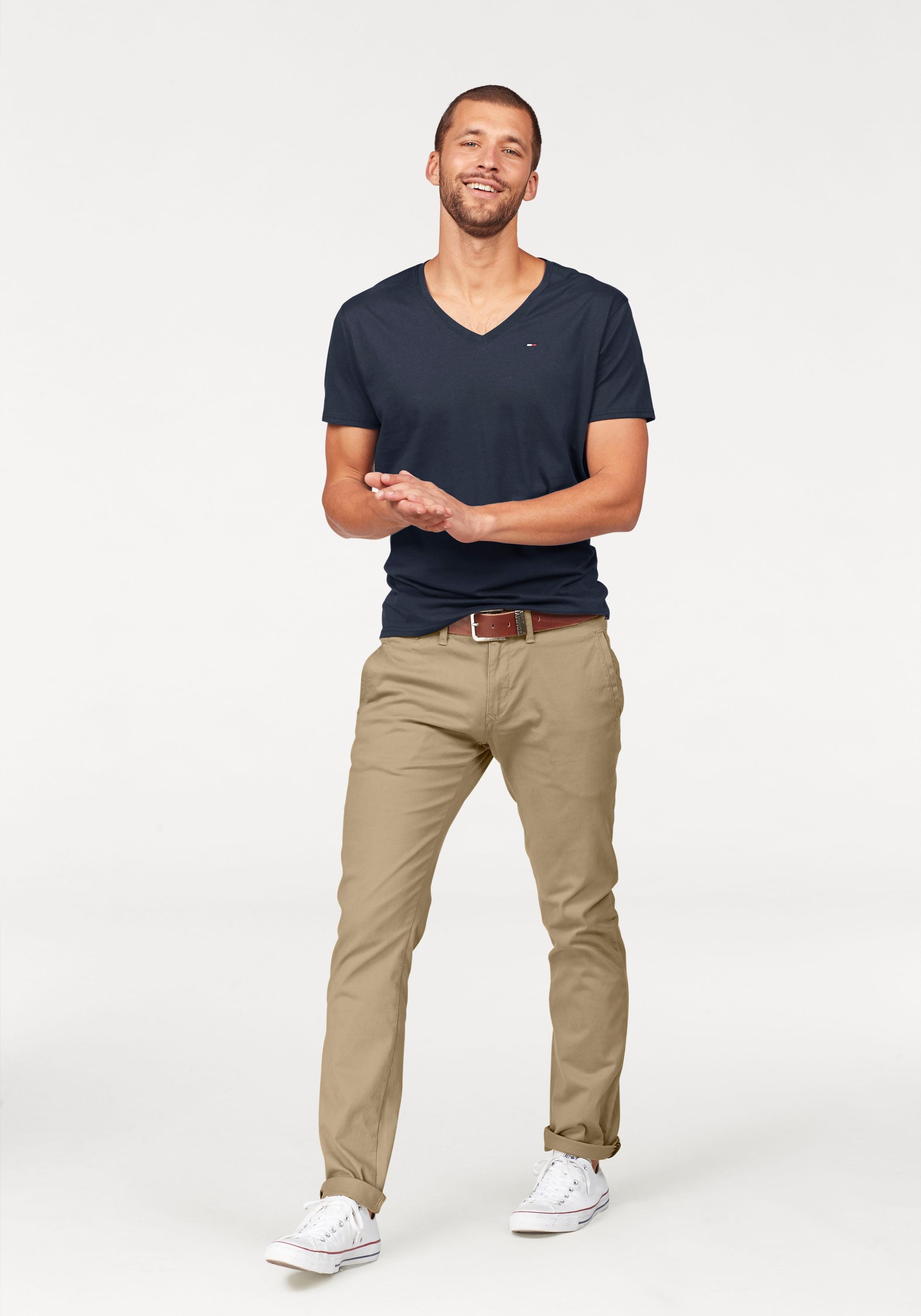 Tommy Jeans Tommy Hilfiger TJM Original t-shirt col en V pour homme - iris noir - taille S 4