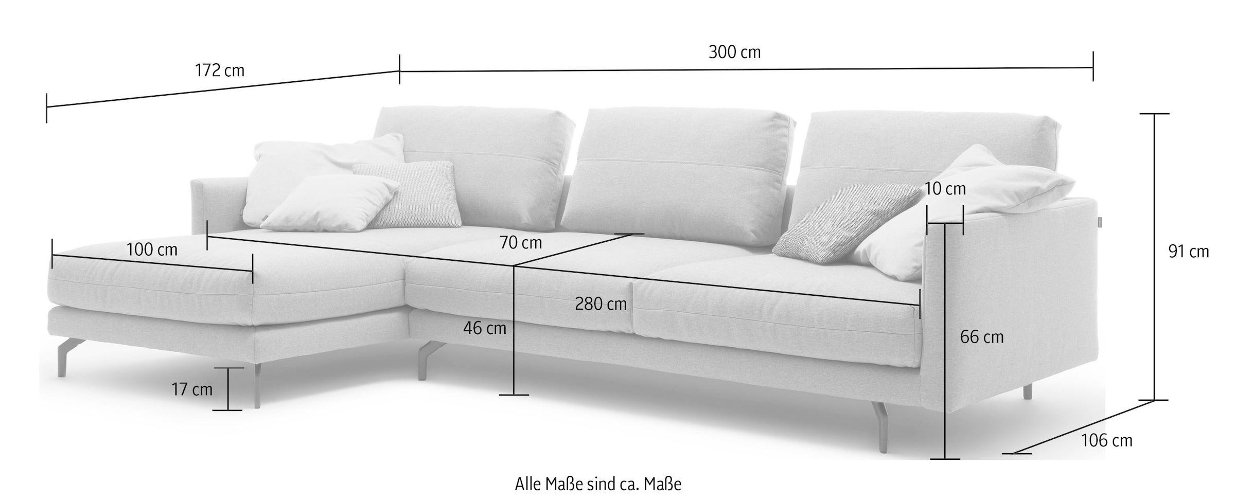 Creation BY ROLF BENZ Ecksofa »CR.414, Designecksofa, Polsterecke, L-Form«, wahlweise aus feinstem Rindsleder oder hochwertigem Chenille
