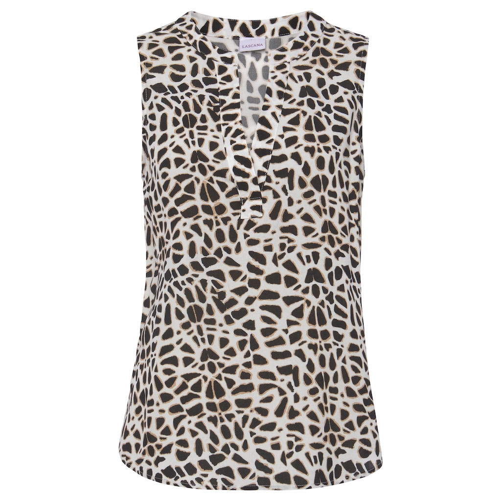 LASCANA Blusentop, mit Animalprint und V-Ausschnitt, Blusenshirt, casual