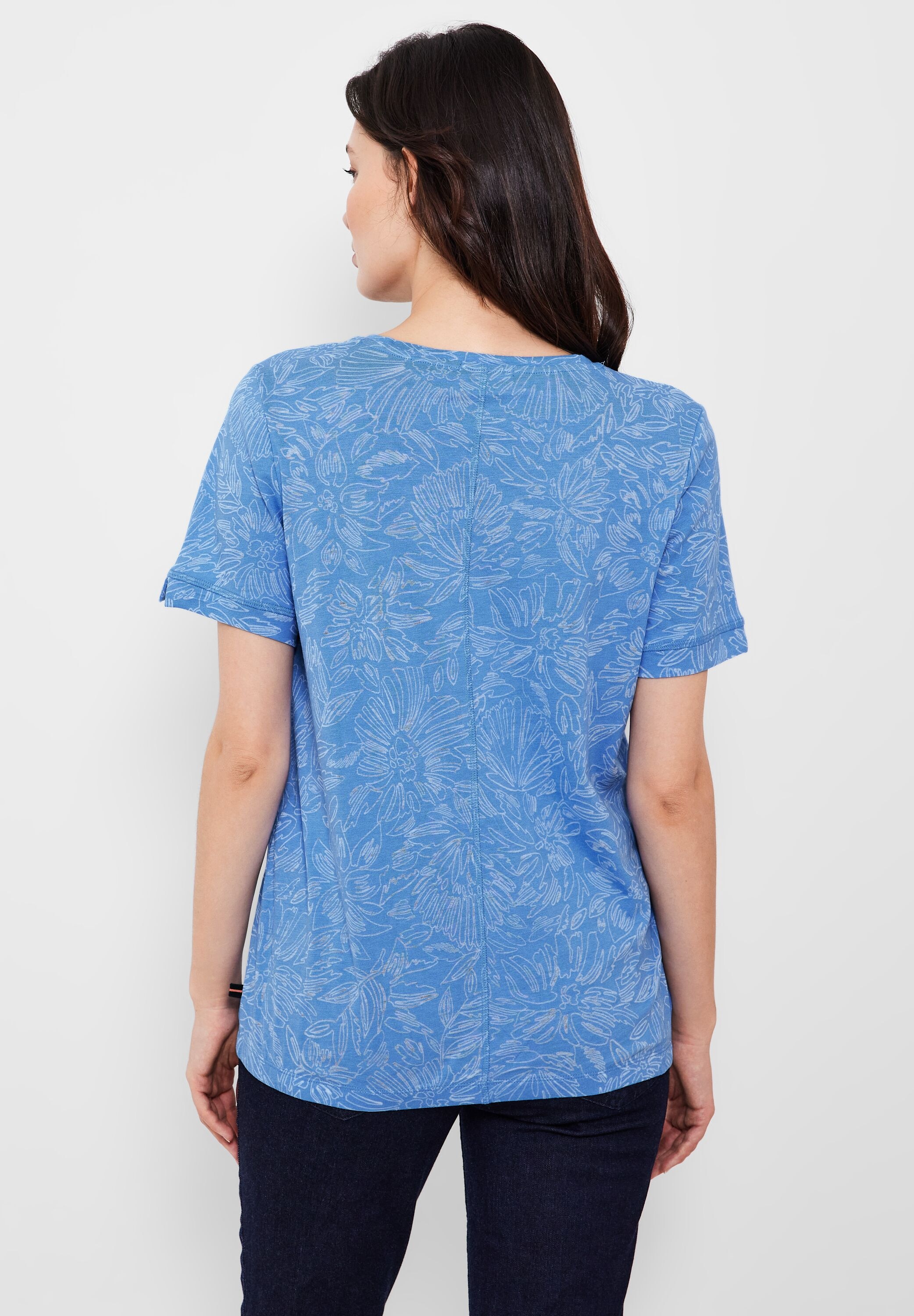Cecil T-Shirt, | BAUR Rundhalsausschnitt mit kaufen