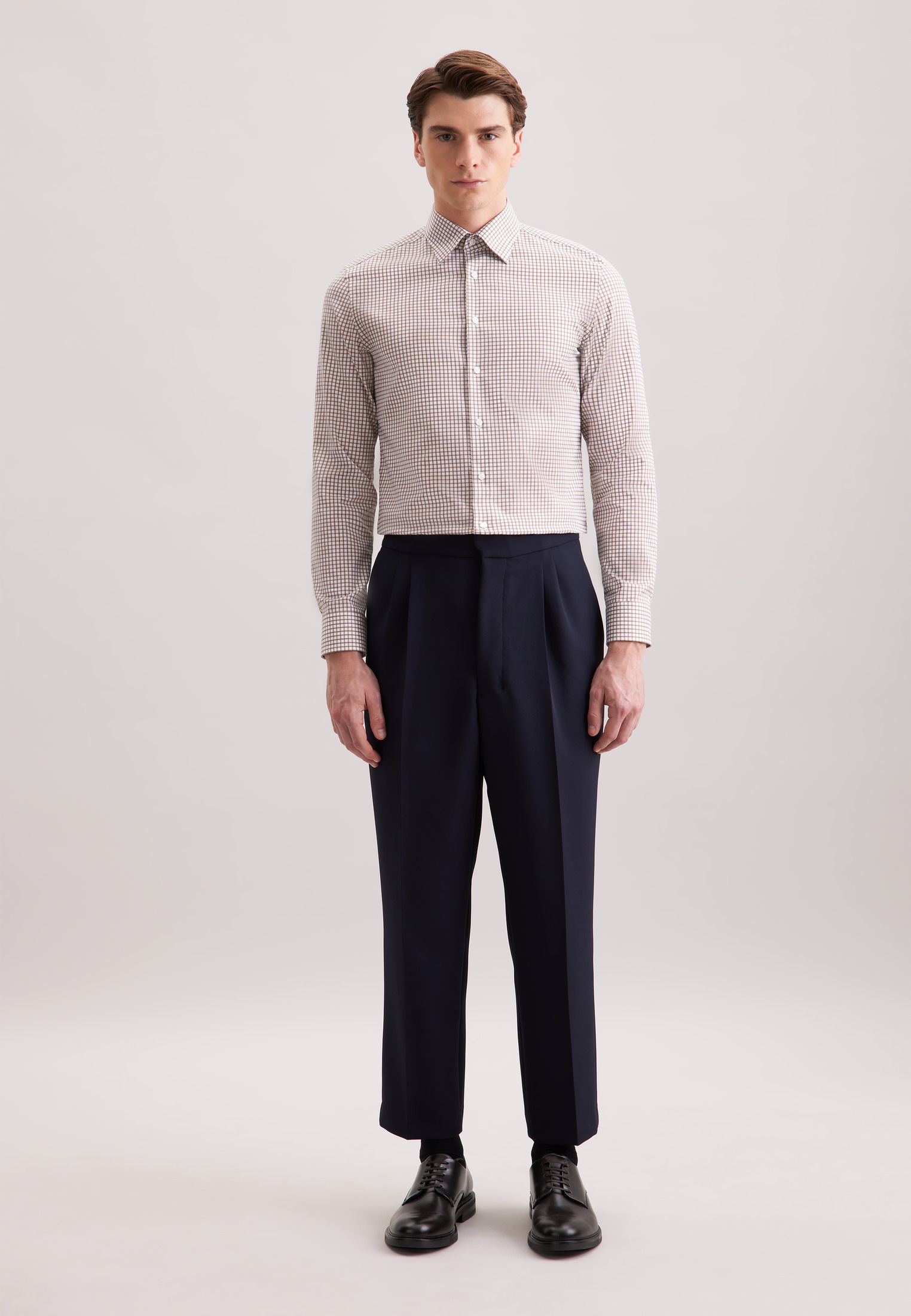 seidensticker Businesshemd »Schwarze Rose«, Slim 1/1 Covered-Button-Down-Kragen Karo