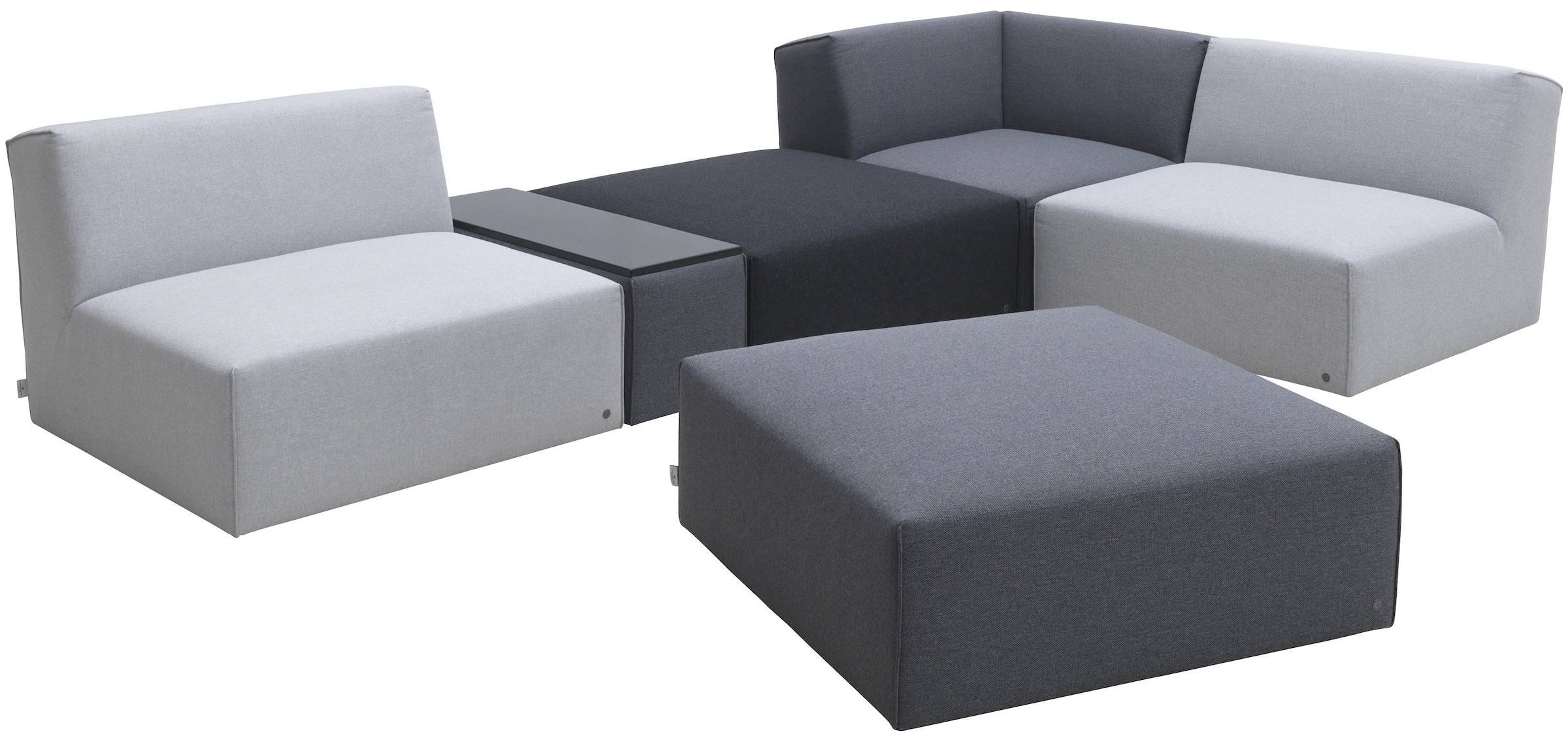 TOM TAILOR HOME Wohnlandschaft »ELEMENTS«, (Set), mit Tischelement, in Grey shadows, bestehend aus 6 Sofaelementen