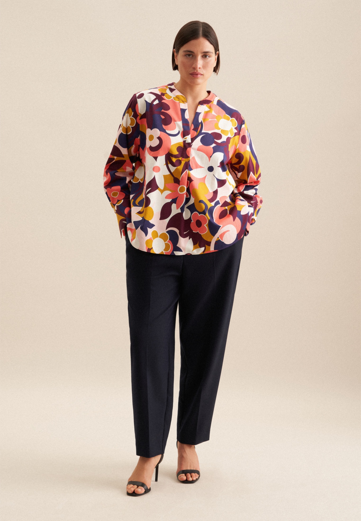 seidensticker Klassische Bluse »Schwarze Rose«, Tunika Floral