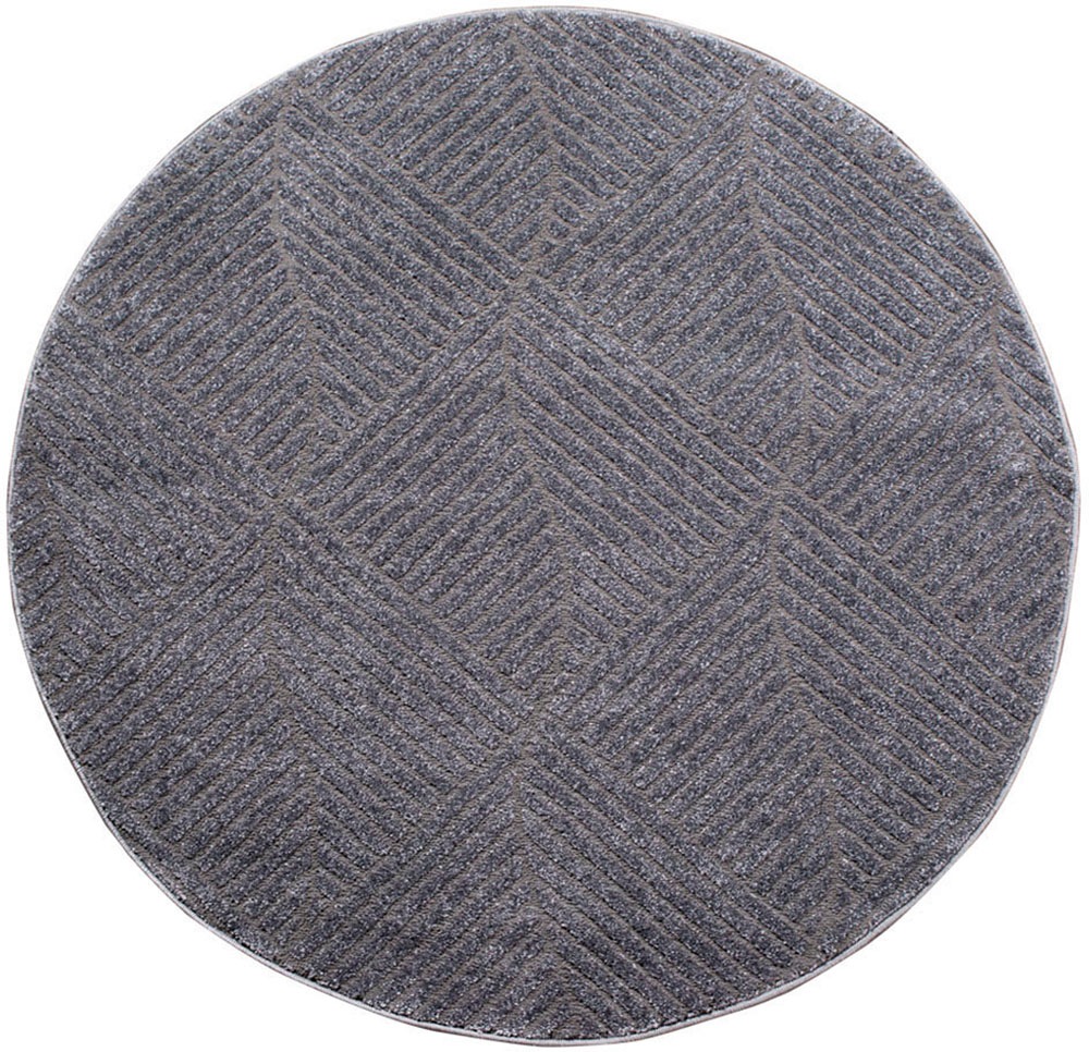 Carpet City Teppich »Friseé-Teppich FANCY 904«, rund, 12 mm Höhe, Kurzflor Wohnzimmer, Florale 3D-Optik, für Schlafzimmer, Flur