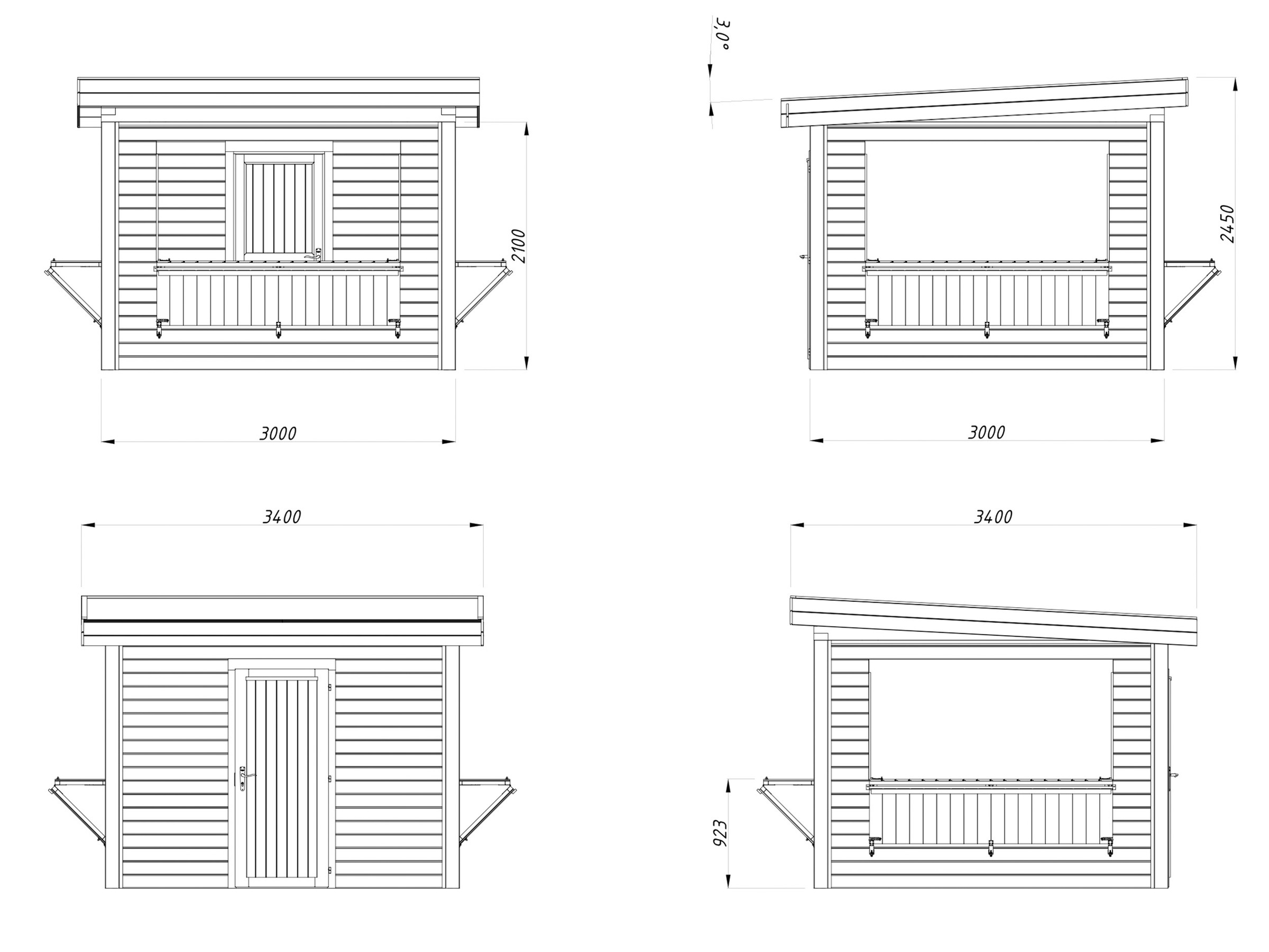 Palmako Holzpavillon »Lenna 8,3 m² Set 306« BxTxH: 340x340x245 cm
