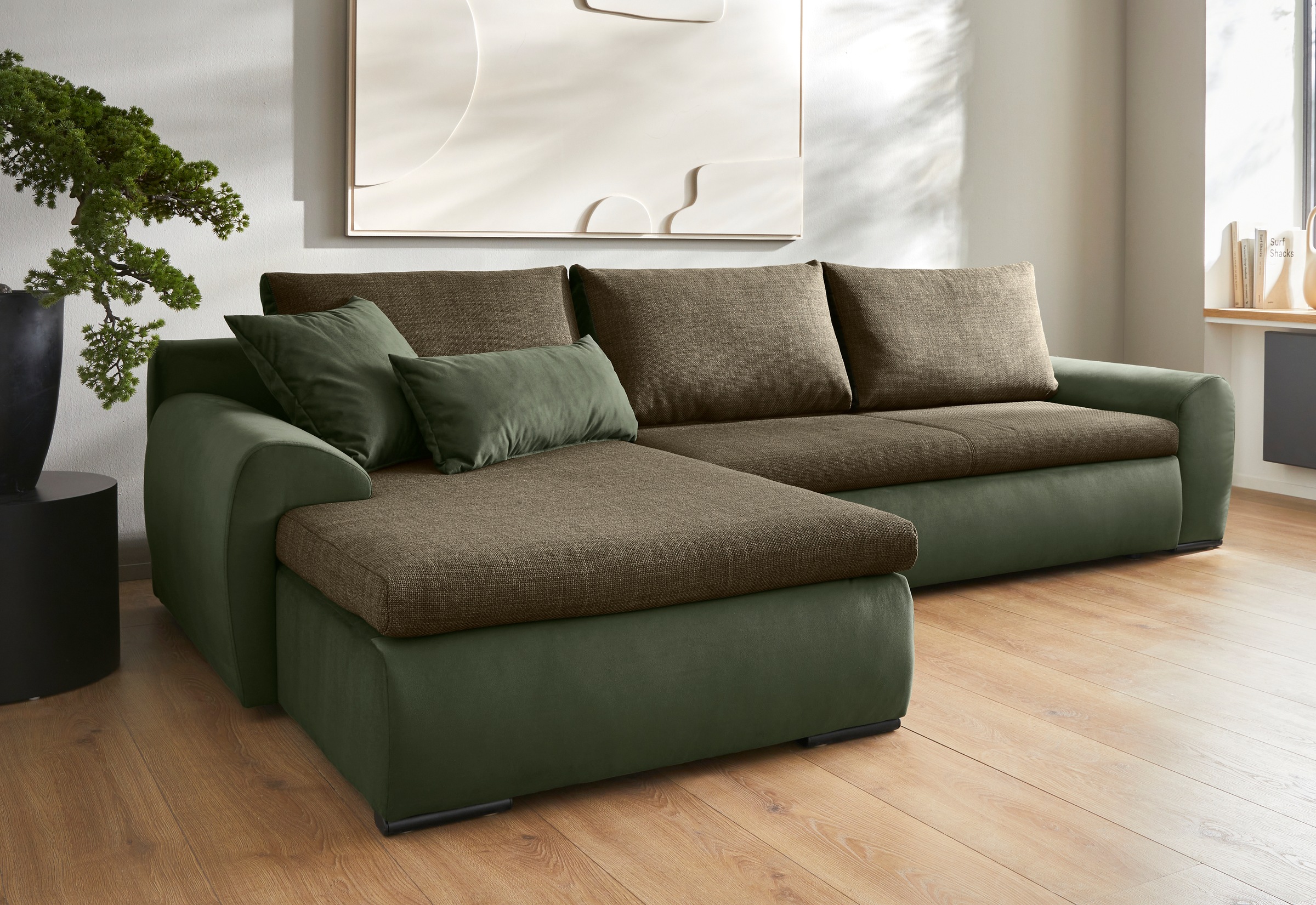 Home affaire Ecksofa "Win, L-Form, Breite 285cm" optional mit Schlaffunktio günstig online kaufen