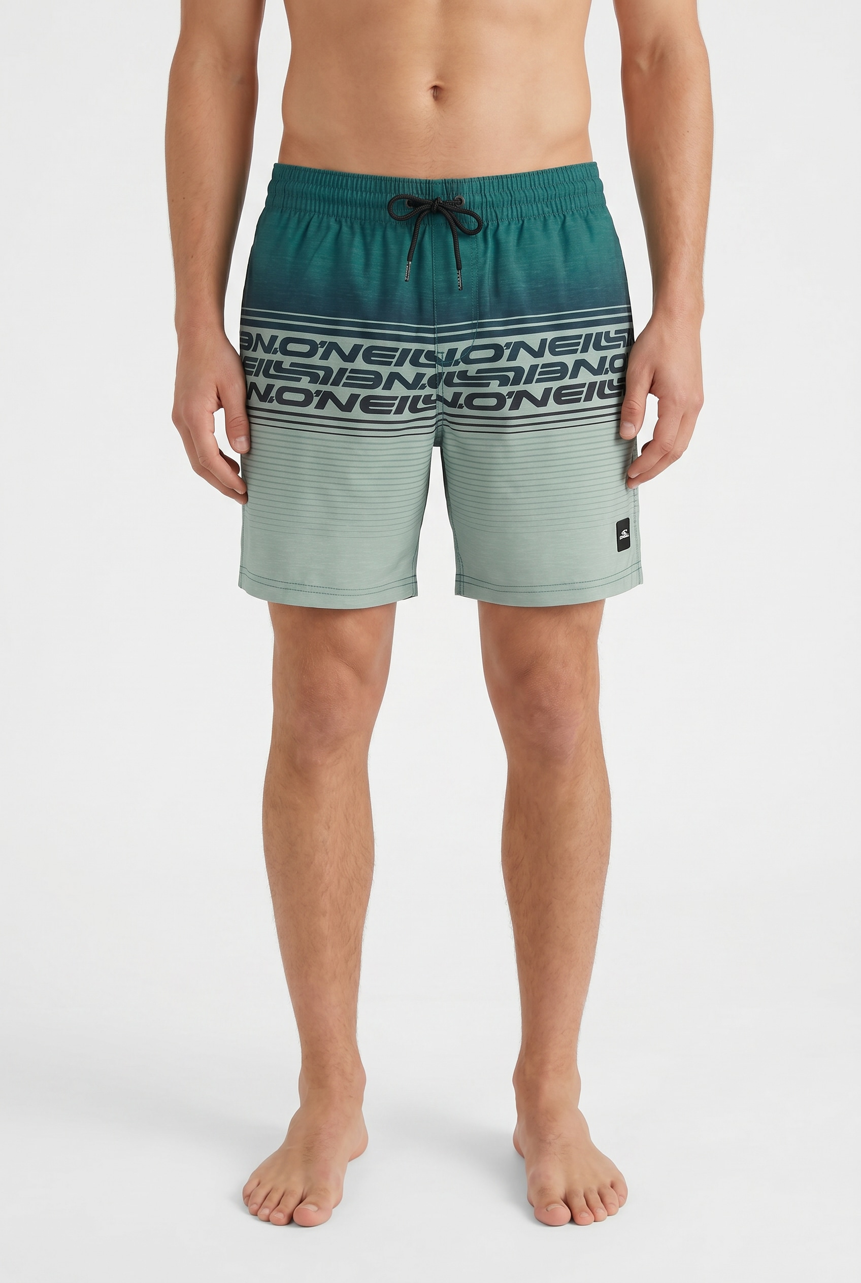 ONeill Badeshorts "ONEILL LOGO STRIPE 16 SWIMSHORTS" mit Seiten- und Gesäßtaschen, superschnell trocknend, aus Polyester