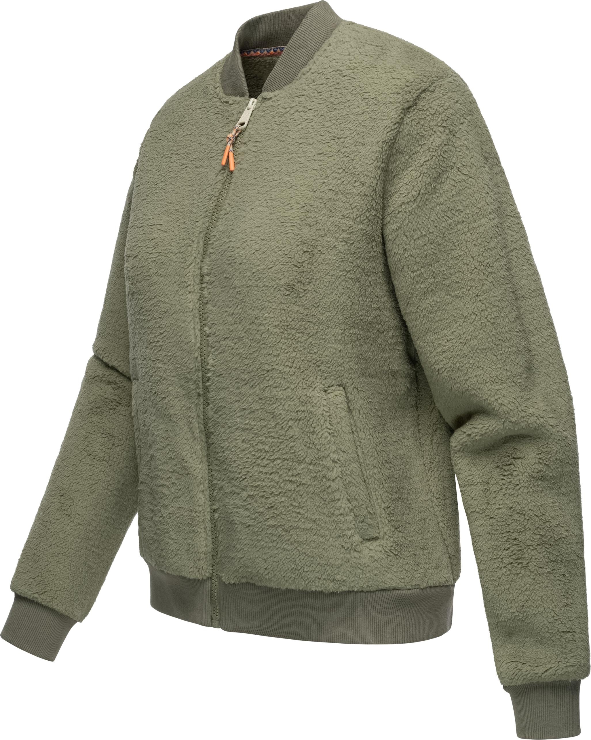 Ragwear Plüschjacke »Cairro«, ohne Kapuze, Flauschige Damen Übergangsjacke