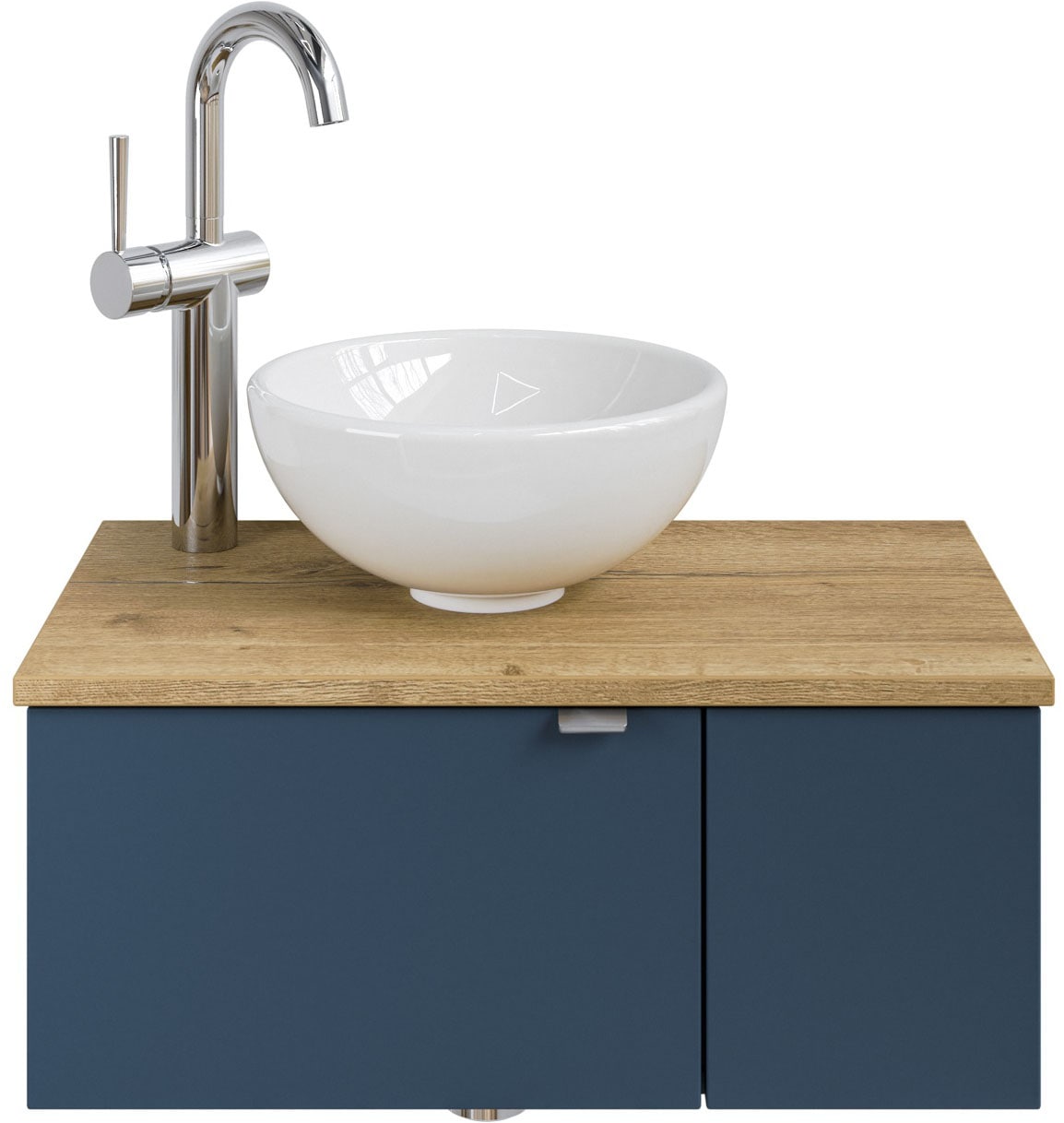 Saphir Waschtisch »Serie 6915 Waschschale mit Unterschrank für Gästebad, Gäste WC«, 61 cm mit Keramik-Aufsatzbecken, 2 Türen und 1 Fach