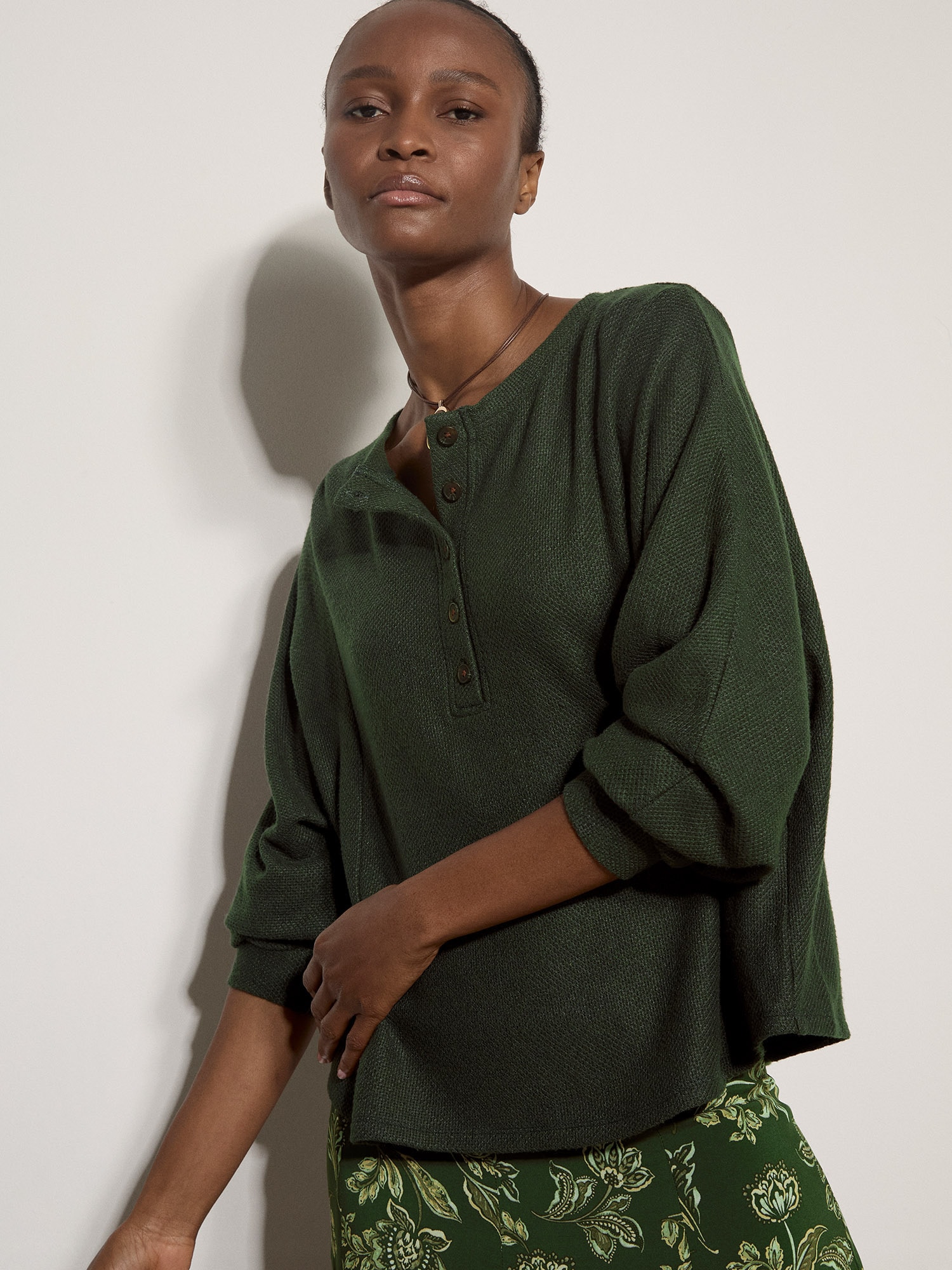 Apricot Strickpullover »Waffelstrick Pullover« mit Knopfleiste